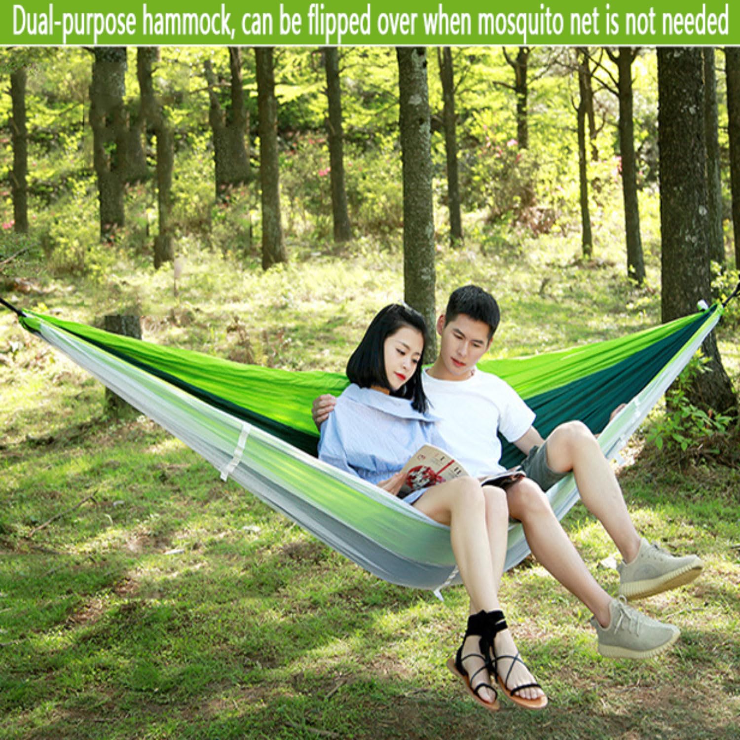 Hängematte Outdoor Hängematte Campinghängematte mit Moskitonetz 200kg Belastbarkeit für 2 Personen Robuste Tragbare Hängematte Ultraleicht Hammockfür Camping Garten Survival Wander