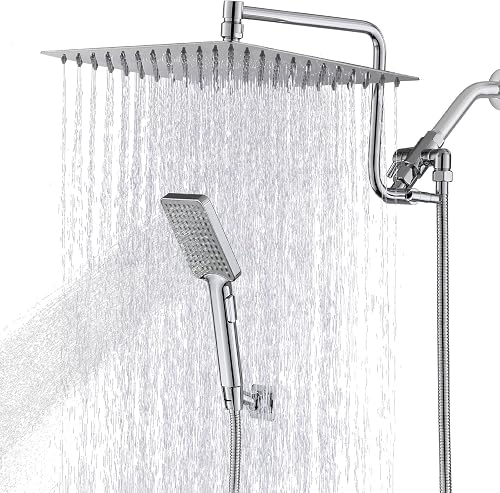 YDmeet 12 Inch Shower Head with Handheld Spray Combo- Rain Shower Head with Hand