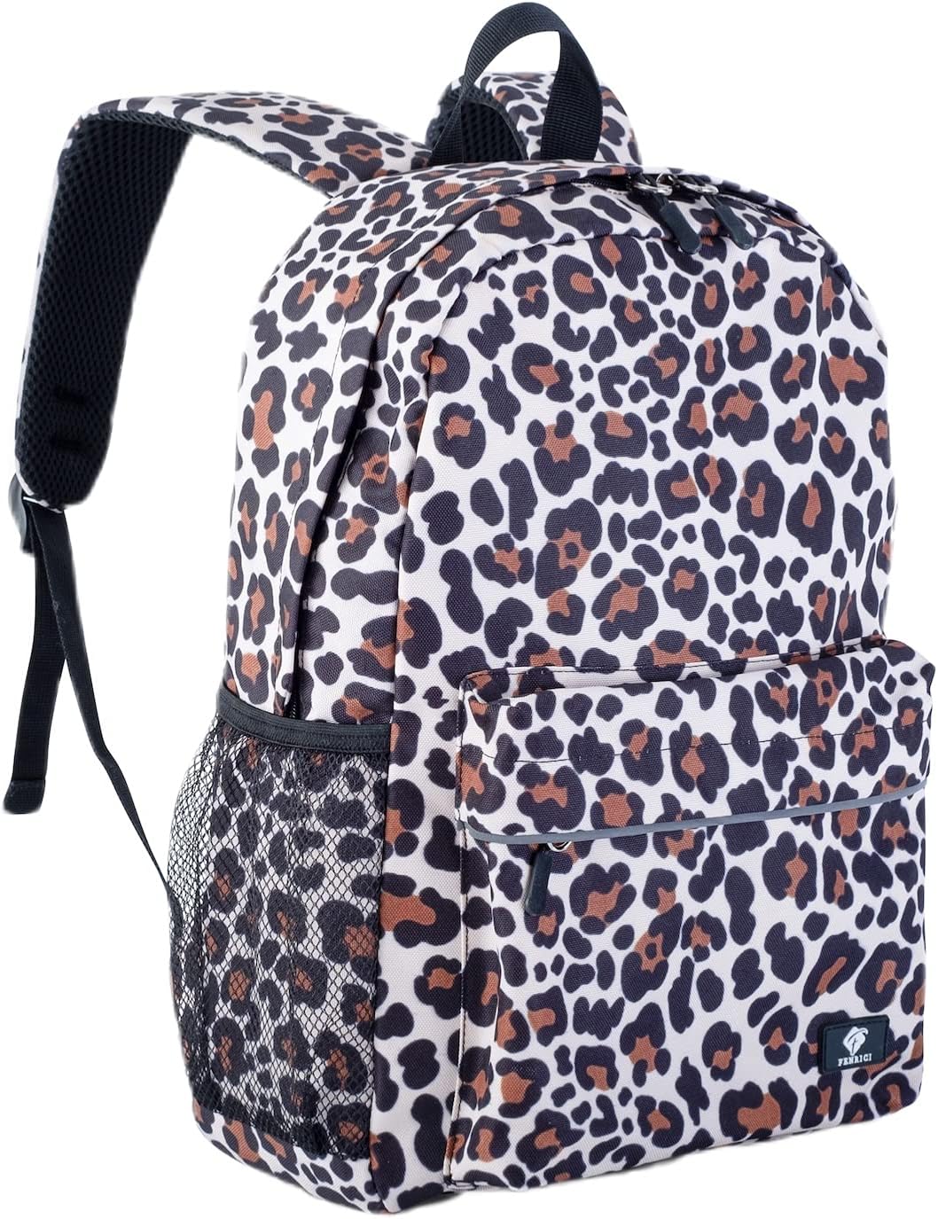 leopard print school backpack