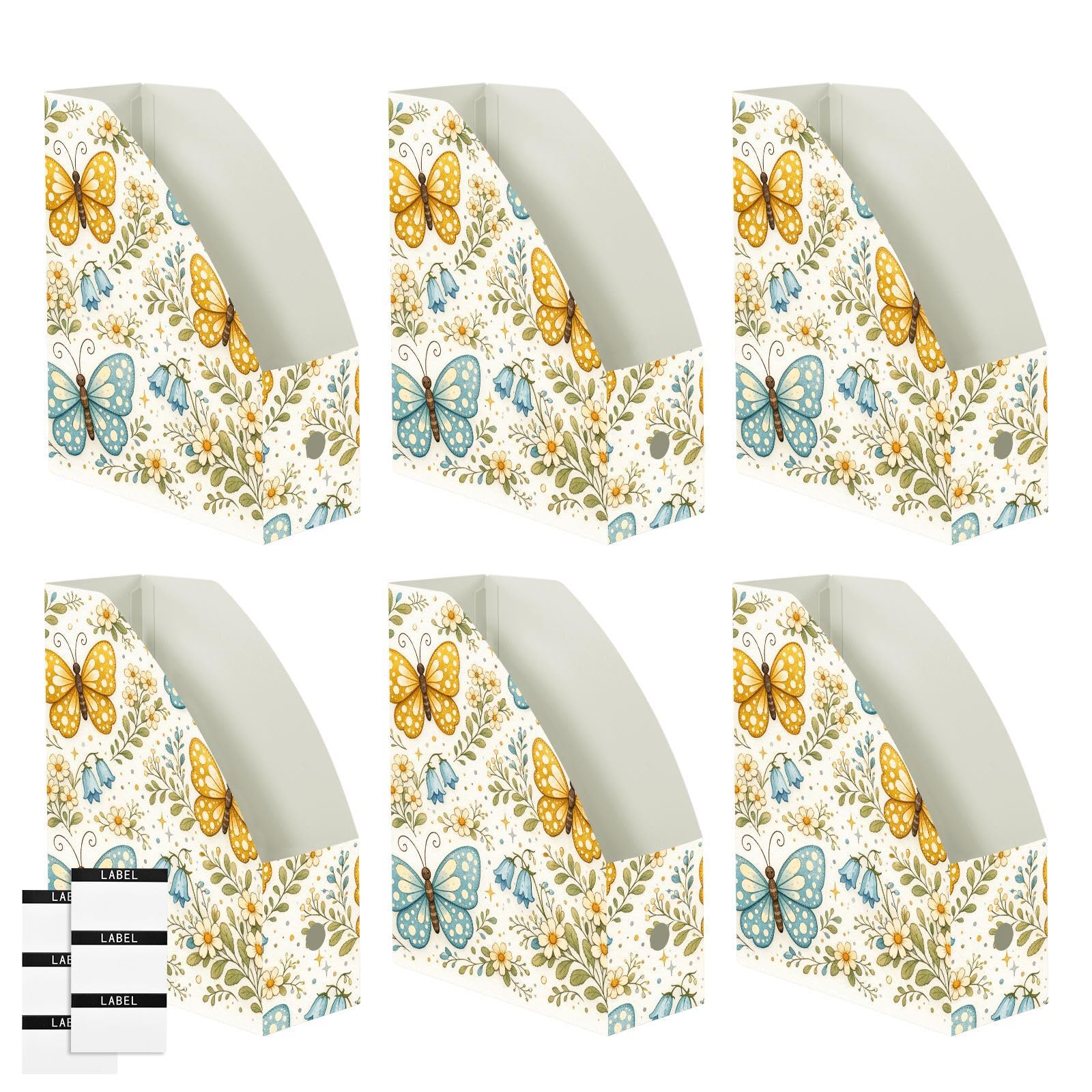 Aesthetic Butterfly Yellow Stehsammler mit beschreibbaren Etiketten