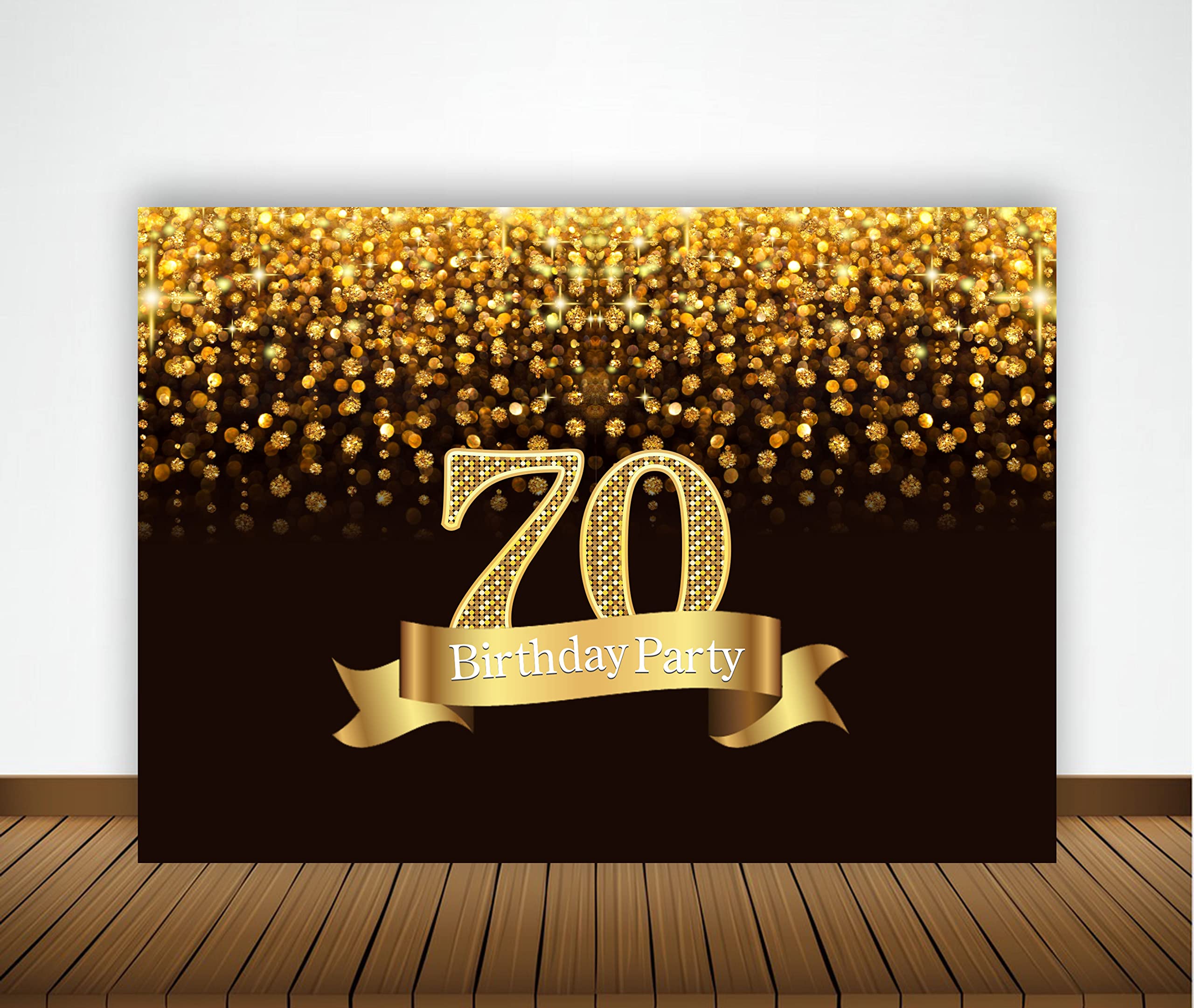 Theme My Party 70th Birthday Backdrop for cake area backdrop party props (7ft x 5ft)