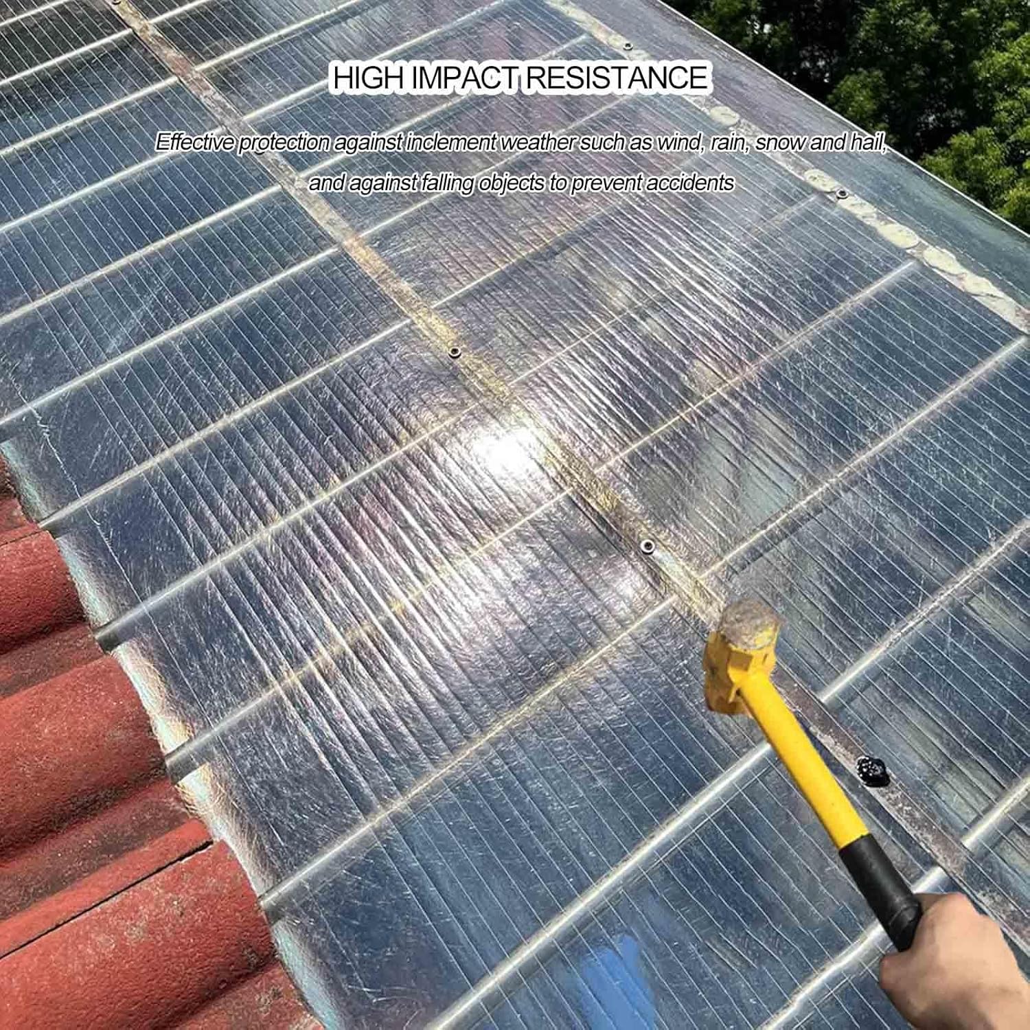 Plastic Roof Panels,0.8mm Polycarbonate Roofing Sheets,Greenhouse Cold Frame Replacement Glassfiber Sheet,Rainproof/Uv Protection/Insulation Protection,Easy to Bend and Cut,W×L-59×315in