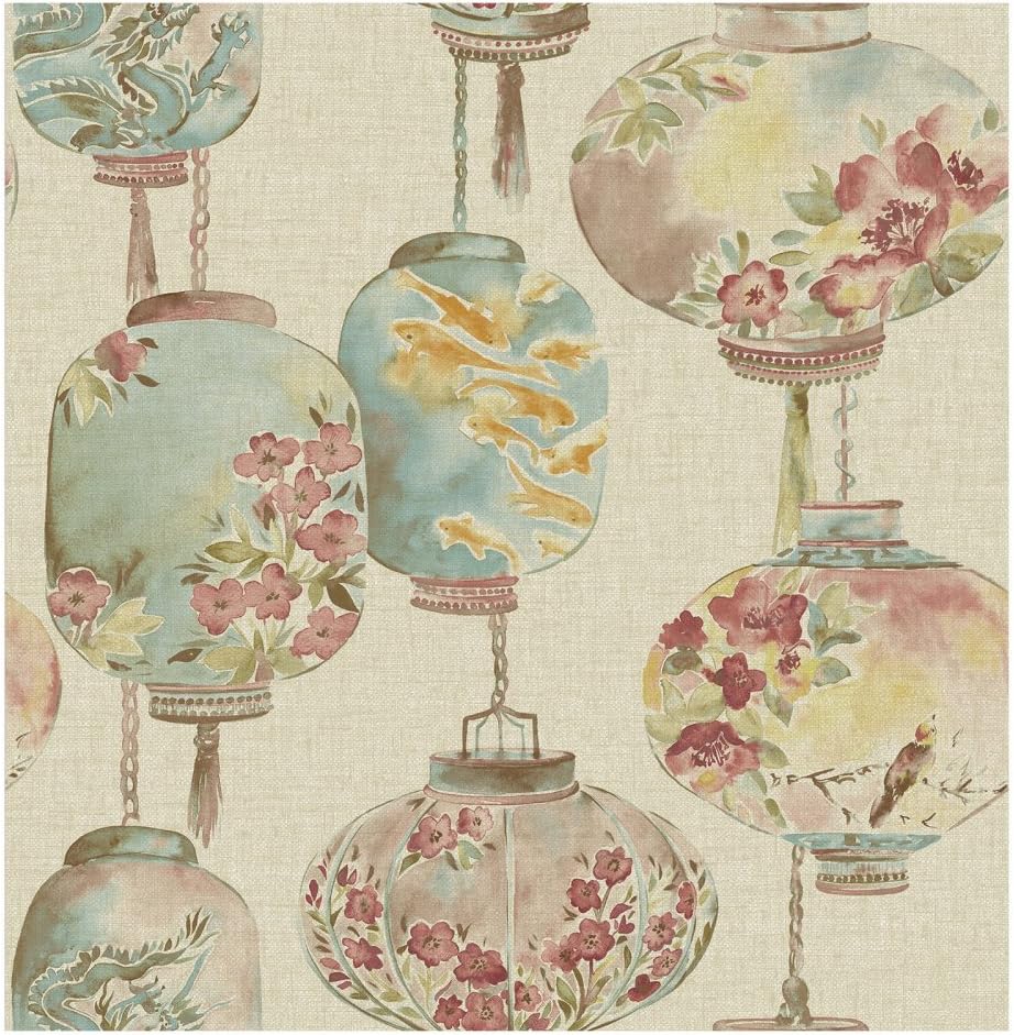 Beacon House 2669-21712 Kana Lantern Festival Wallpaper, Beige