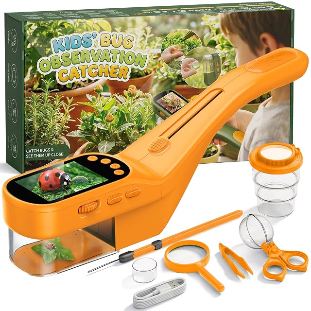 CIMELR Atrapa Insectos 2,4" HD microscopio – Juguete Naturaleza para niños