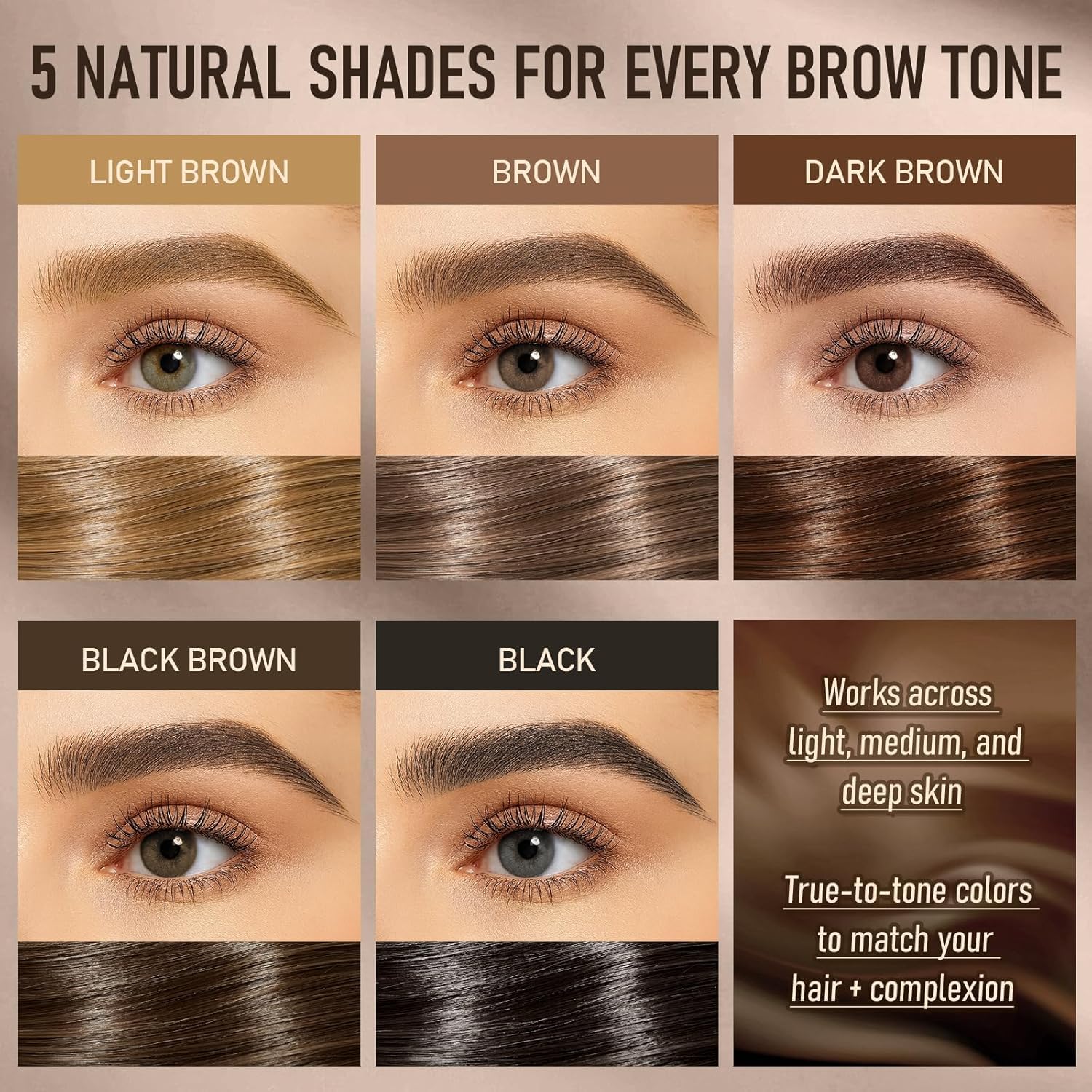 Eyebrow Pencil,2-in-1 Micro Dual Ended Eye Brow Pencil,4D Angled Square Tip Ultra-Fine Tip,Wild Nature Hair-Like Eyebrow (Light Brown) - 5