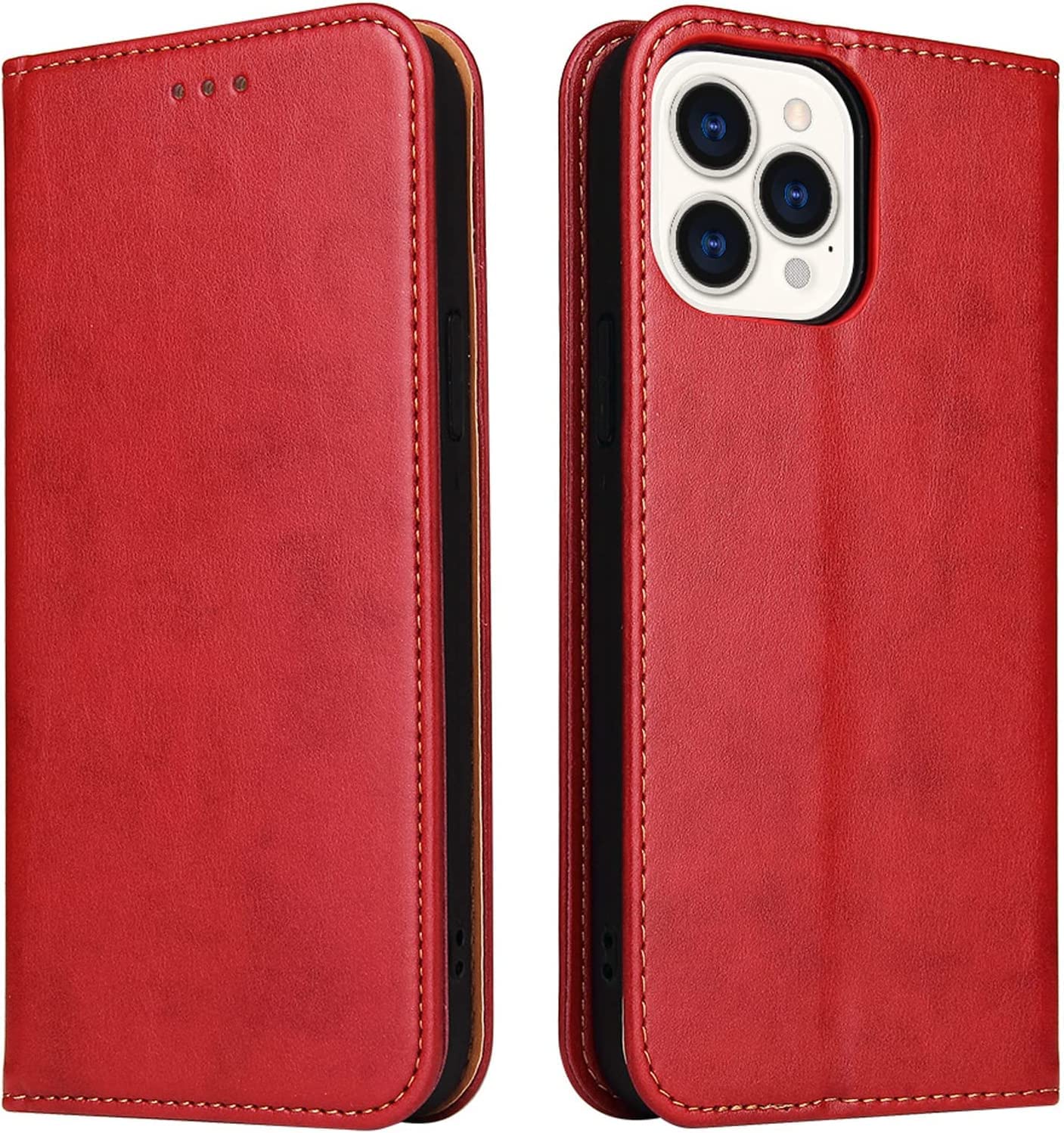 Funda cartera iPhone 14 Pro Max roja ideal para viajar sin llevar billetera 7
