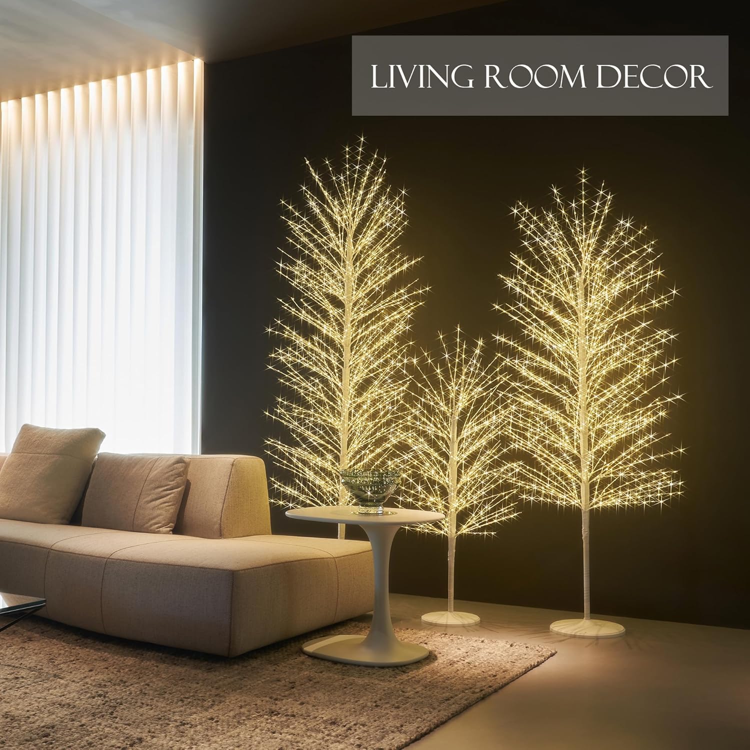 LITBLOOM Lighted White Tree with Timer and Dimmer 6FT 1280 LED Fairy Lights, Twig Tree with Lights for Home Room Christmas Easter Holiday Decoration 6ft White