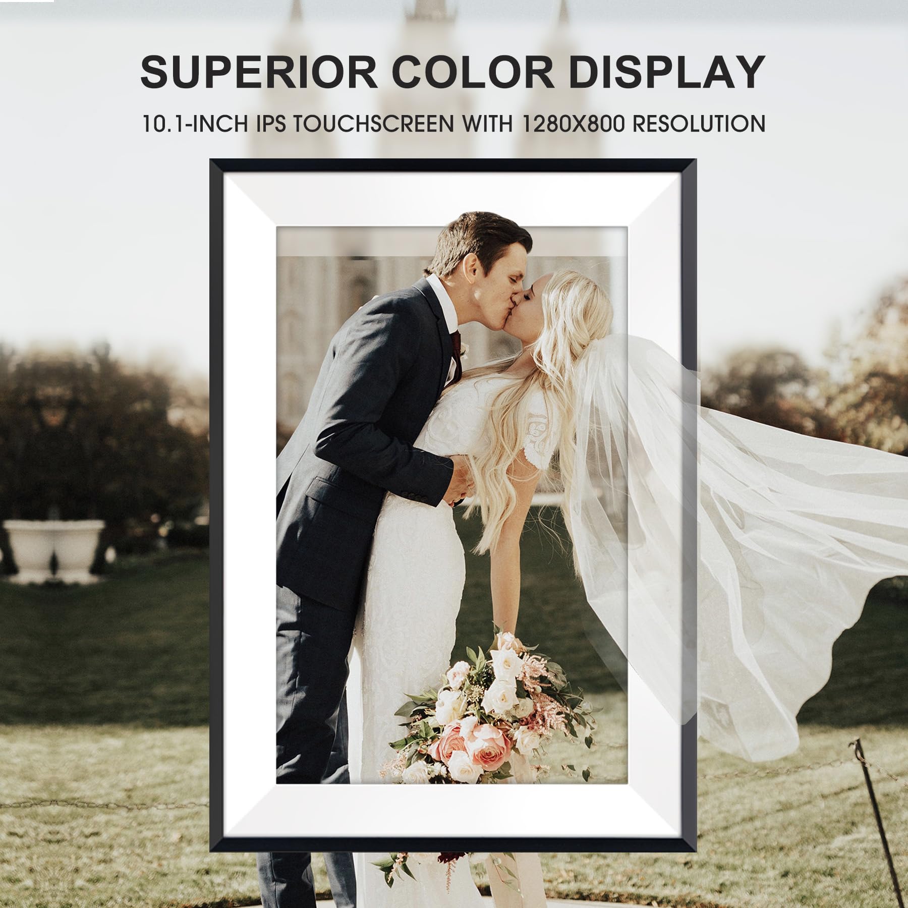 Ekasoco WiFi Digital Photo Frame 10.1 Inch, Digital Photo Frame 1280x800 IPS Touchscreen Photo Frame Digital with 32GB Memory - Image 3