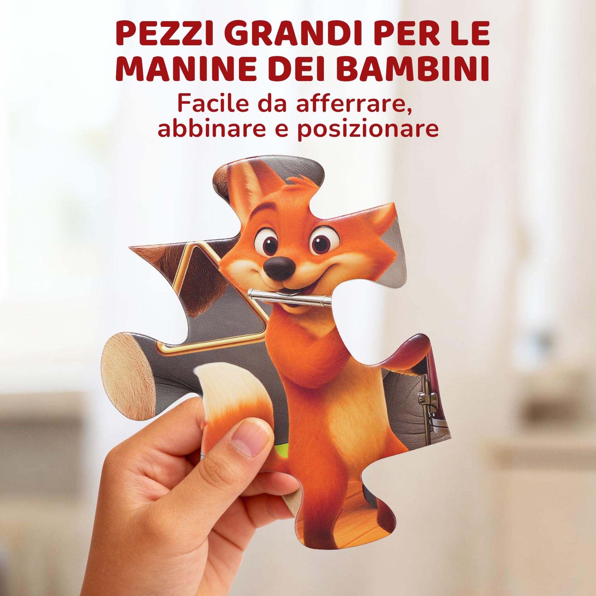 BenBen Grande puzzle da pavimento a partire dai 3 4 anni, puzzle XXL per bambini, 48 pezzi, 90 x 60 cm, regalo per ragazzi e ragazze, concerti di animali