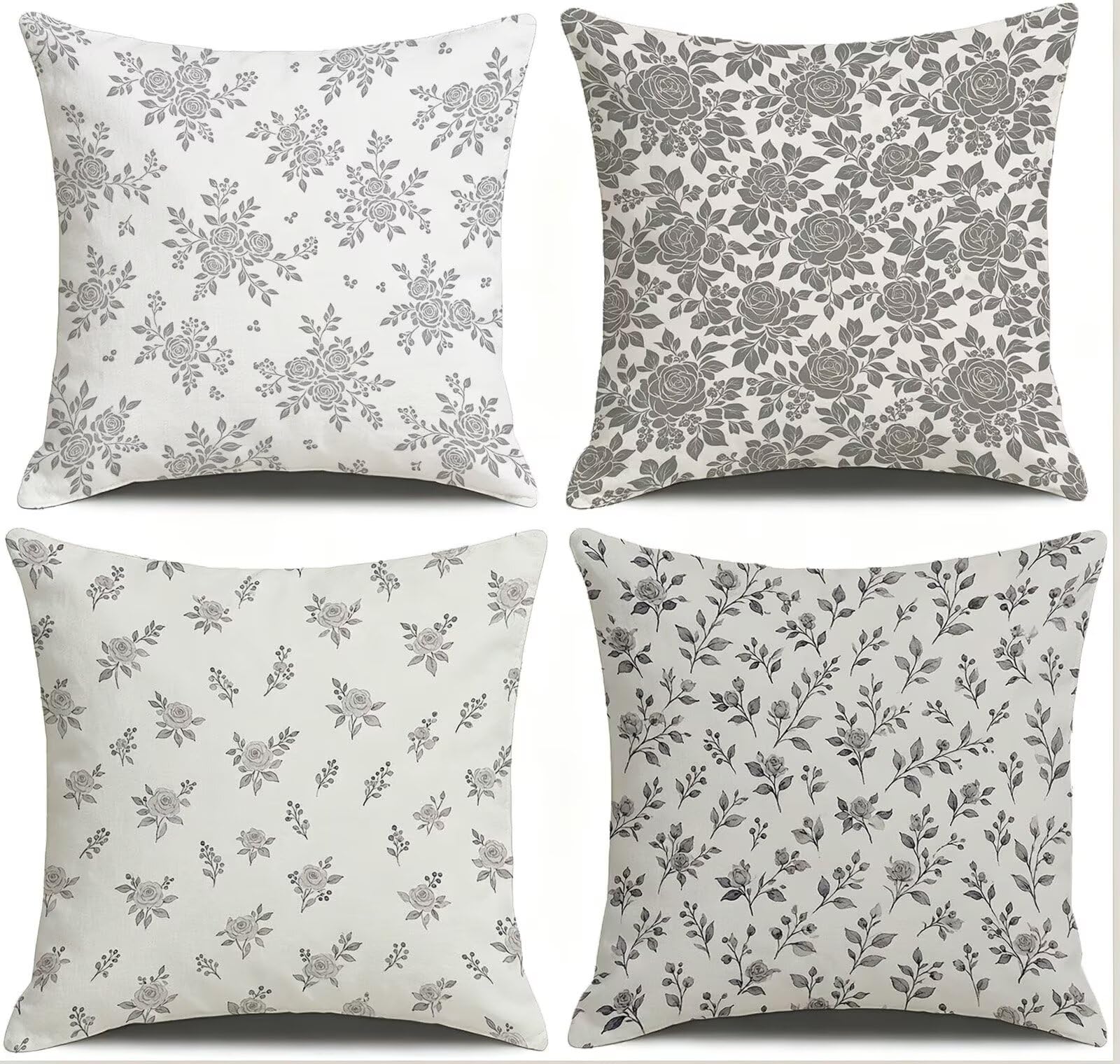 Coussin Exterieur Impermeable Beige, Taie Oreiller 45x45 Set de 4, Cod-3220