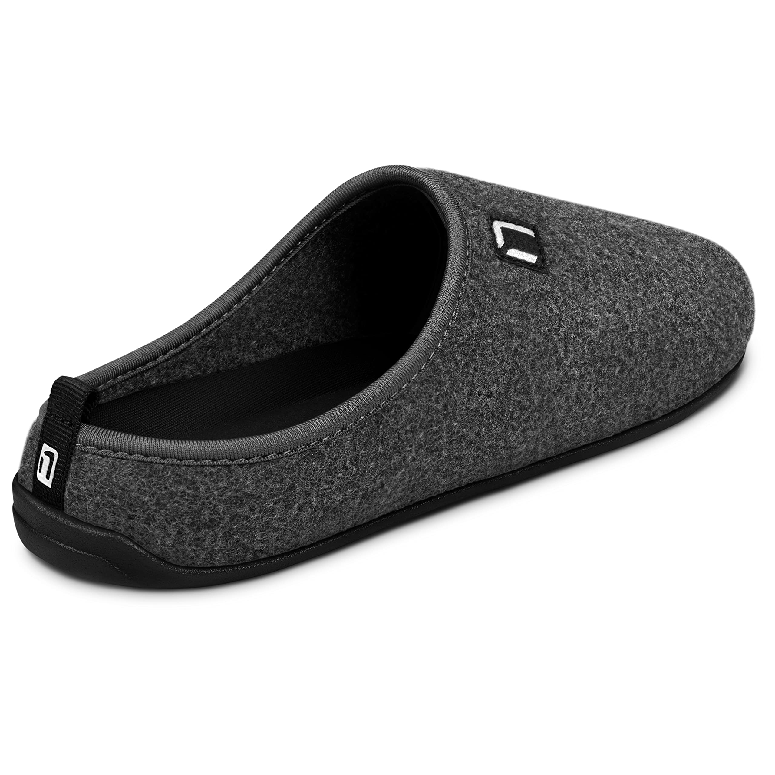 Nanga Erwachsene - Unisex Wool Slipper - Hausschuhe für Damen & Herren, Unisex Filz-Pantoffeln, Slipper mit Rutschfester Gummi-Sohle, Warme Pantoletten aus Wollfilz, Wechselfußbett schwarz 39