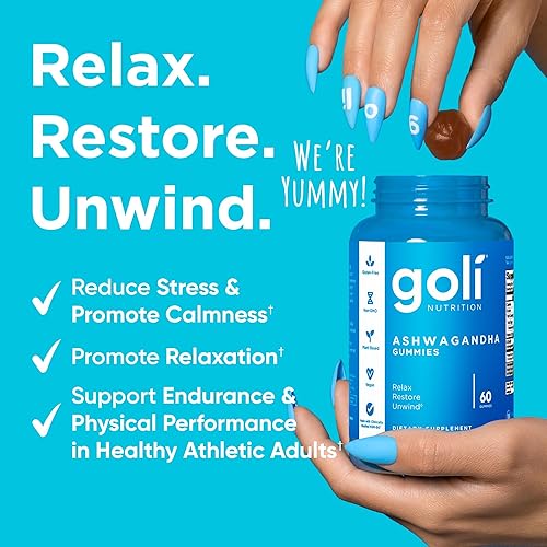 Vista 3 de Goli Ashwagandha Gummies with KSM-66 and Vitamin D - Premium Root Extract - Vegan, Non-GMO - Mixed Berry Flavor - 60 Count (2-Pack, 120 Total)