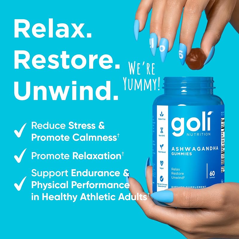 Goli Ashwagandha & Vitamin D Gummy 120 Count - Relax. Restore. Unwind. (Mixed Berry, KSM-66, Vegan, Plant Based, Non-GMO, Gluten-Free & Gelatin Free), Pack of 2 image 3