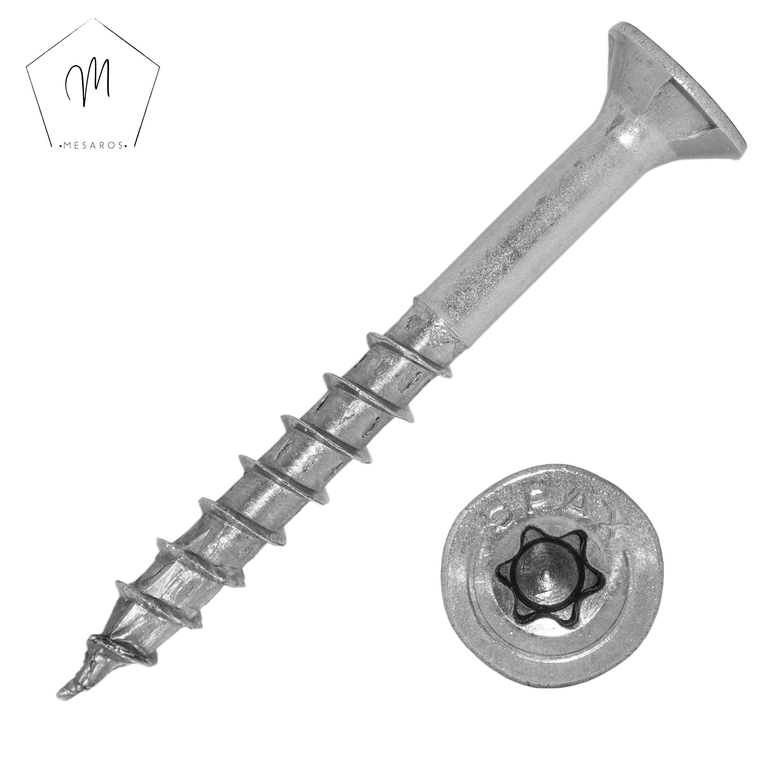 SPAX® Spanplattenschrauben 4,0x50/32 mm aus Edelstahl A2 (500 Stück) | Holzbauschrauben - Spaxschrauben - Holzschrauben - Schrauben von MESAROS®