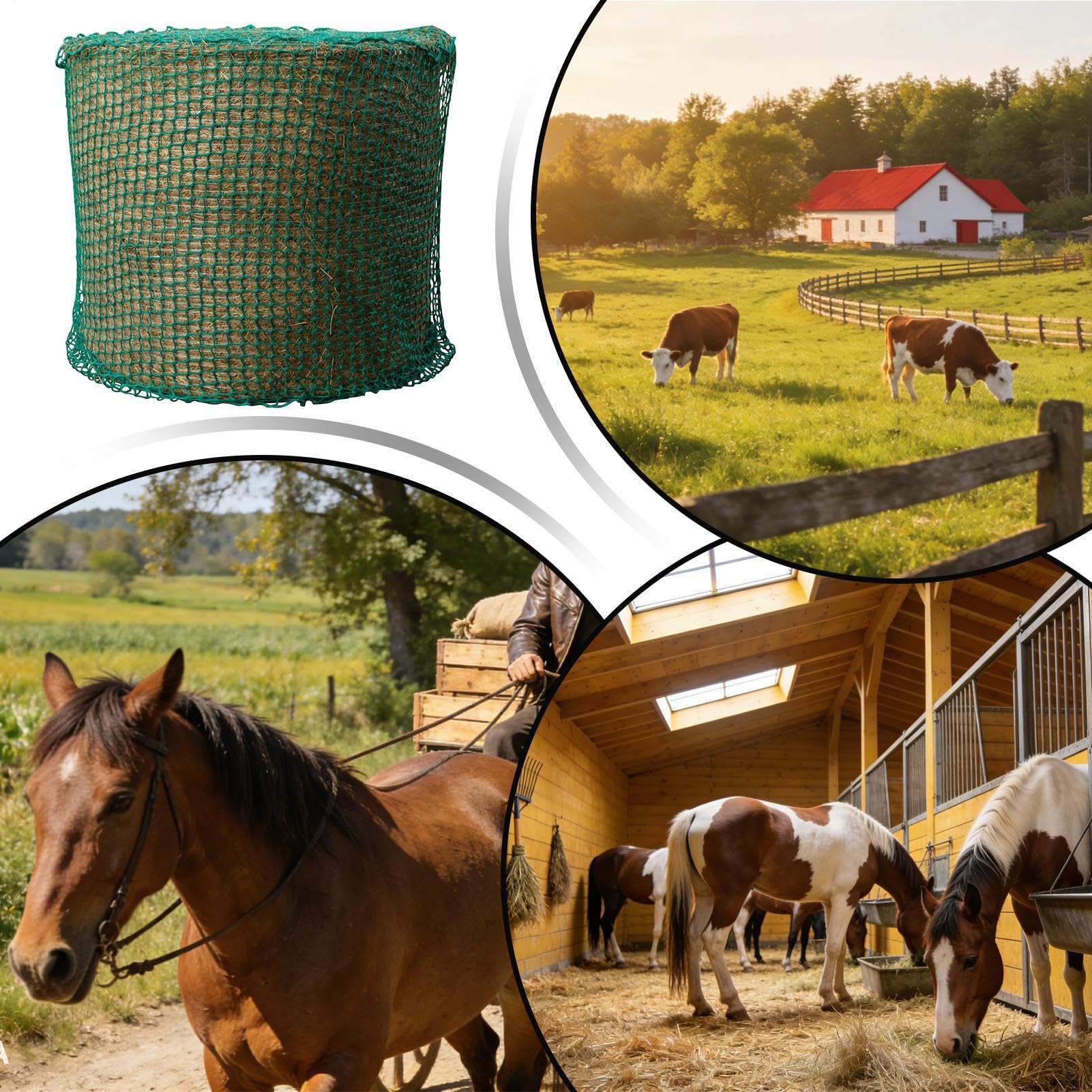 Redes De Heno De Alimentación Lenta para Caballos Organizador De Alimento | Bolsa Comedera Heno Cabras Establos Paddocks Entrenadores Instructores Veterinarios Escuela Equitación