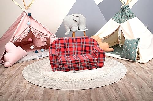 Miniatura 43 de DELSIT Sofá para bebé y para niños – Hecho en Europa para niños, 2 en 1 Flip Open Foam Sofá doble – Sofá plegable para niños Unicornios y Arcoiris