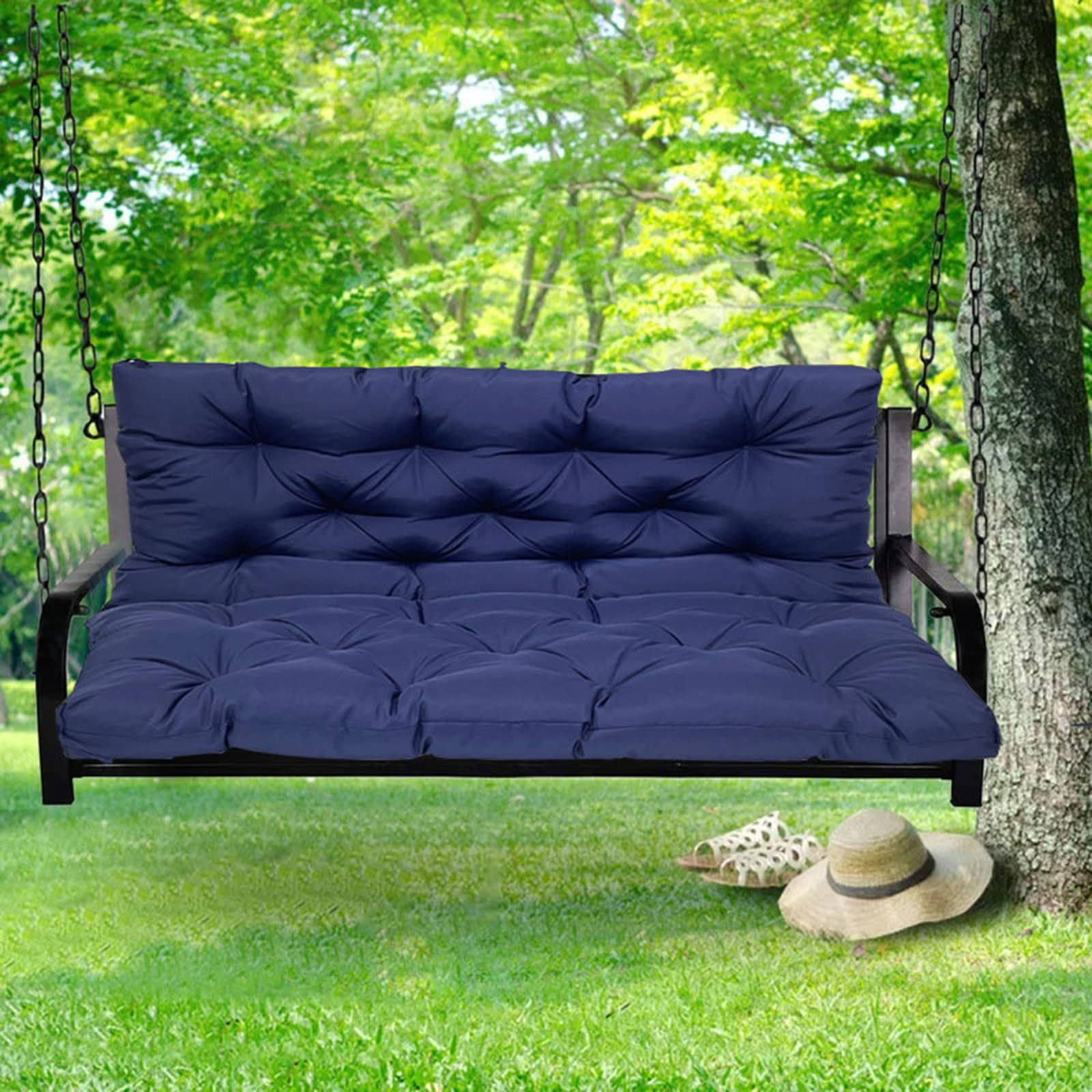 Coussin banc de jardin imperméable fini l'assise mouillée matelas dossier bleu extérieur