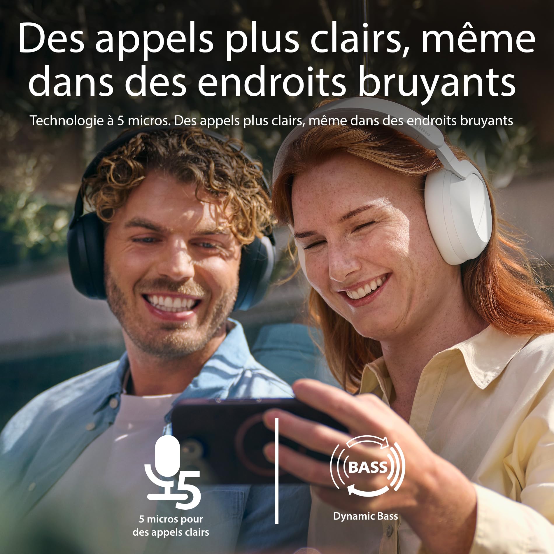 PHILIPS TAH8000EBK/00 Casque Bluetooth Supra-auriculaire sans Fil – réduction du Bruit, 70 h d’autonomie, Compatible avec l’Assistant Vocal, idéal pour Les Voyages – Noir