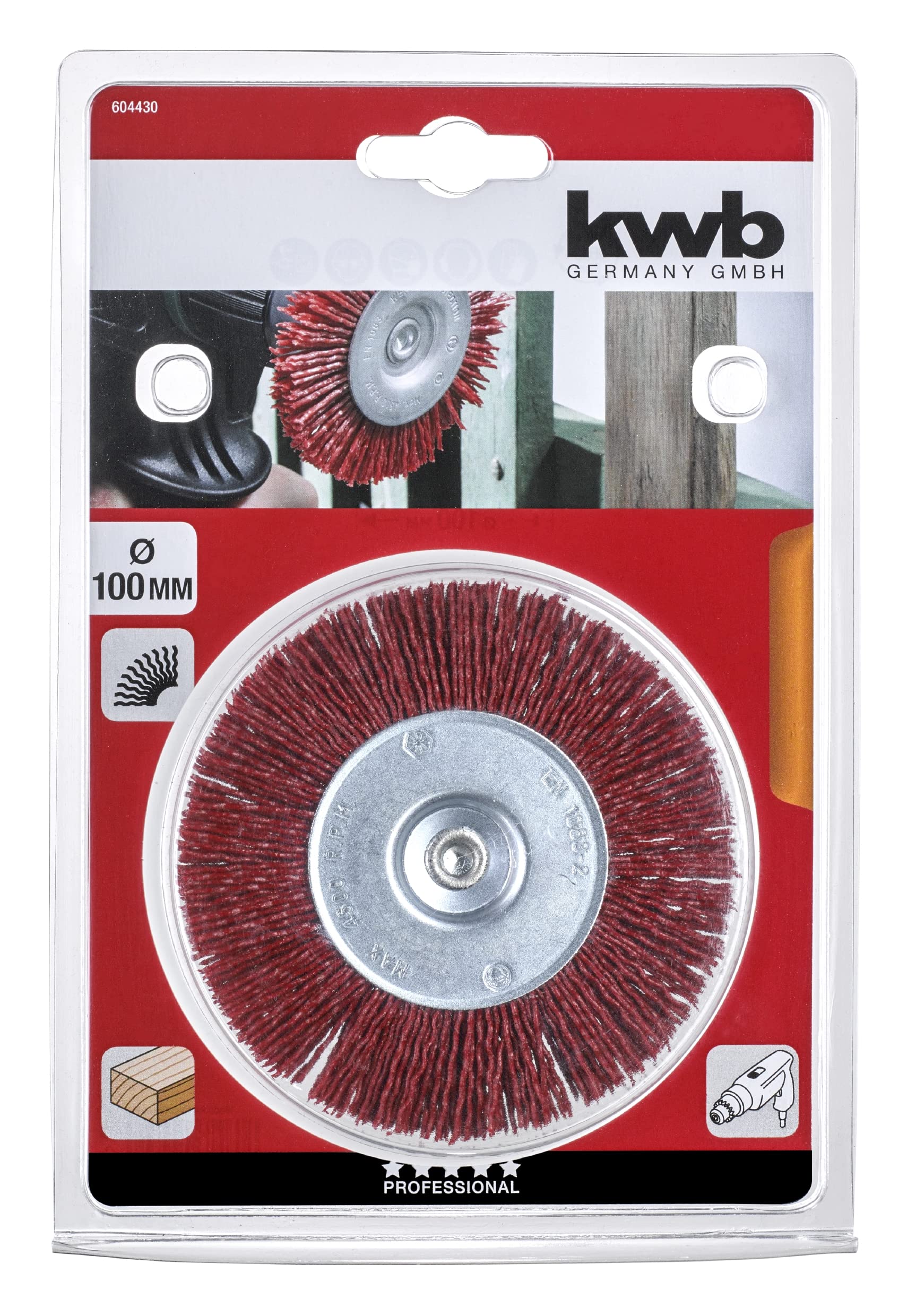 Faithfull Nylon Circulaire Brosse 100mm X 6mm Tige FAIWBN100C