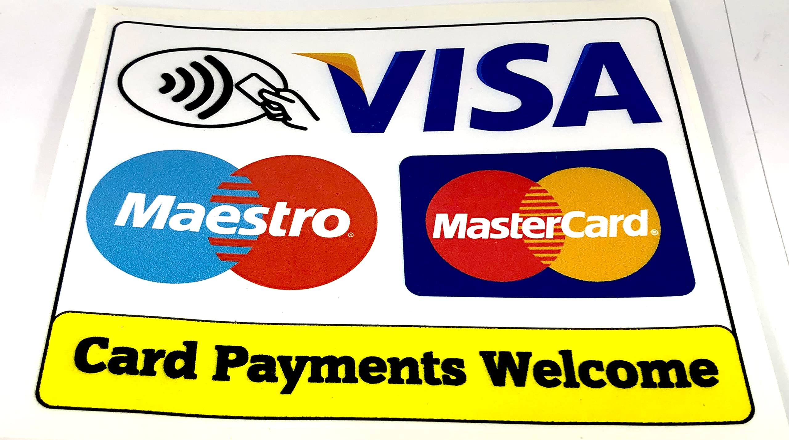 Budget Signs Ltd All Kinds Of Signs, Stickers & Printwork Multicolor Card Payments Welcome Large Square 150X120mm Credit Card Vinyl Sticker Shop Taxi