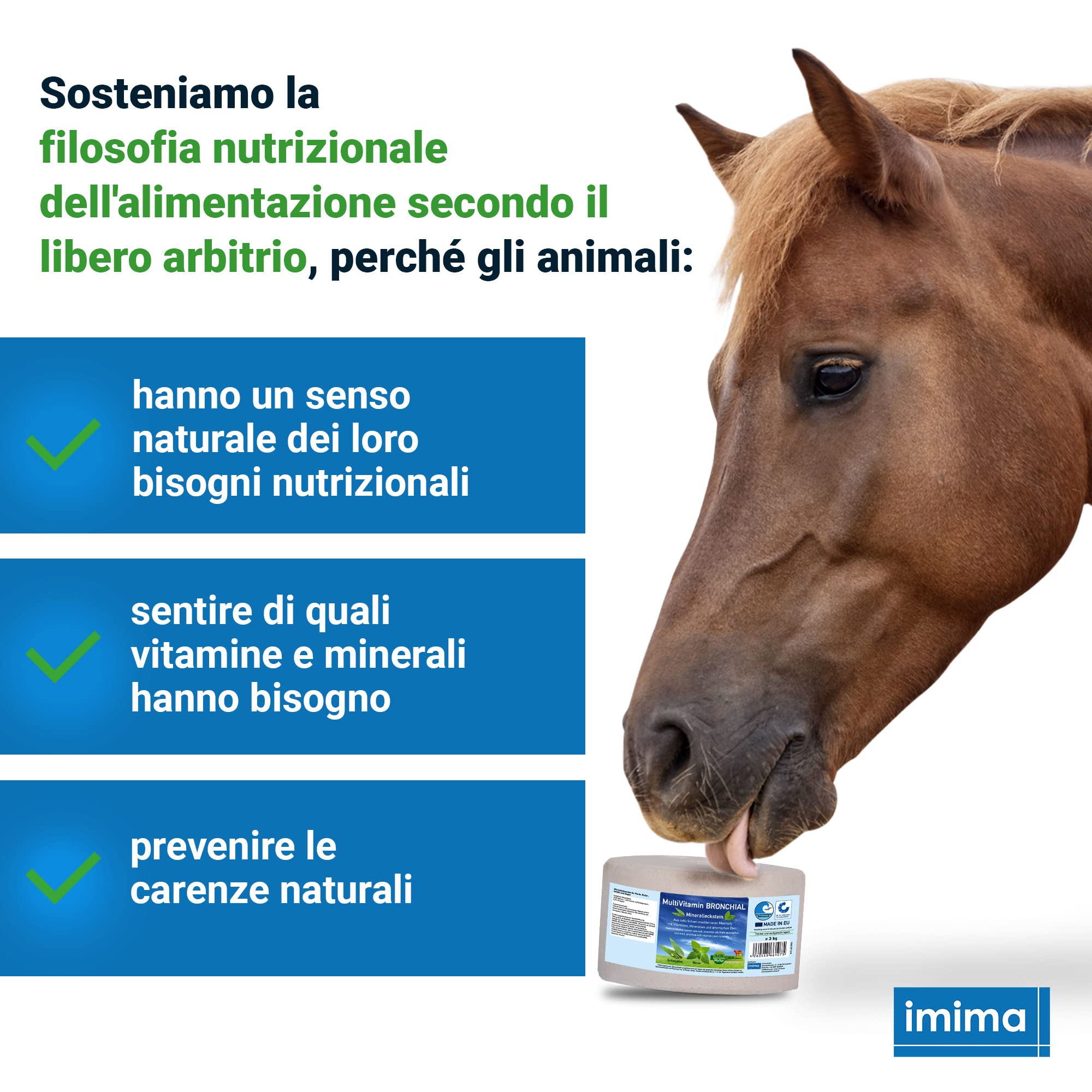 Lick-Bar Premium Set 4X 3kg con HerbalBlock, PROBIOTIC, MultiVitamin BRONCHIAL, PREMIUMBLOCK Set 4 x 3 kg - Pietre per leccare il sale per cavalli, pecore, capre, selvaggina e bovini
