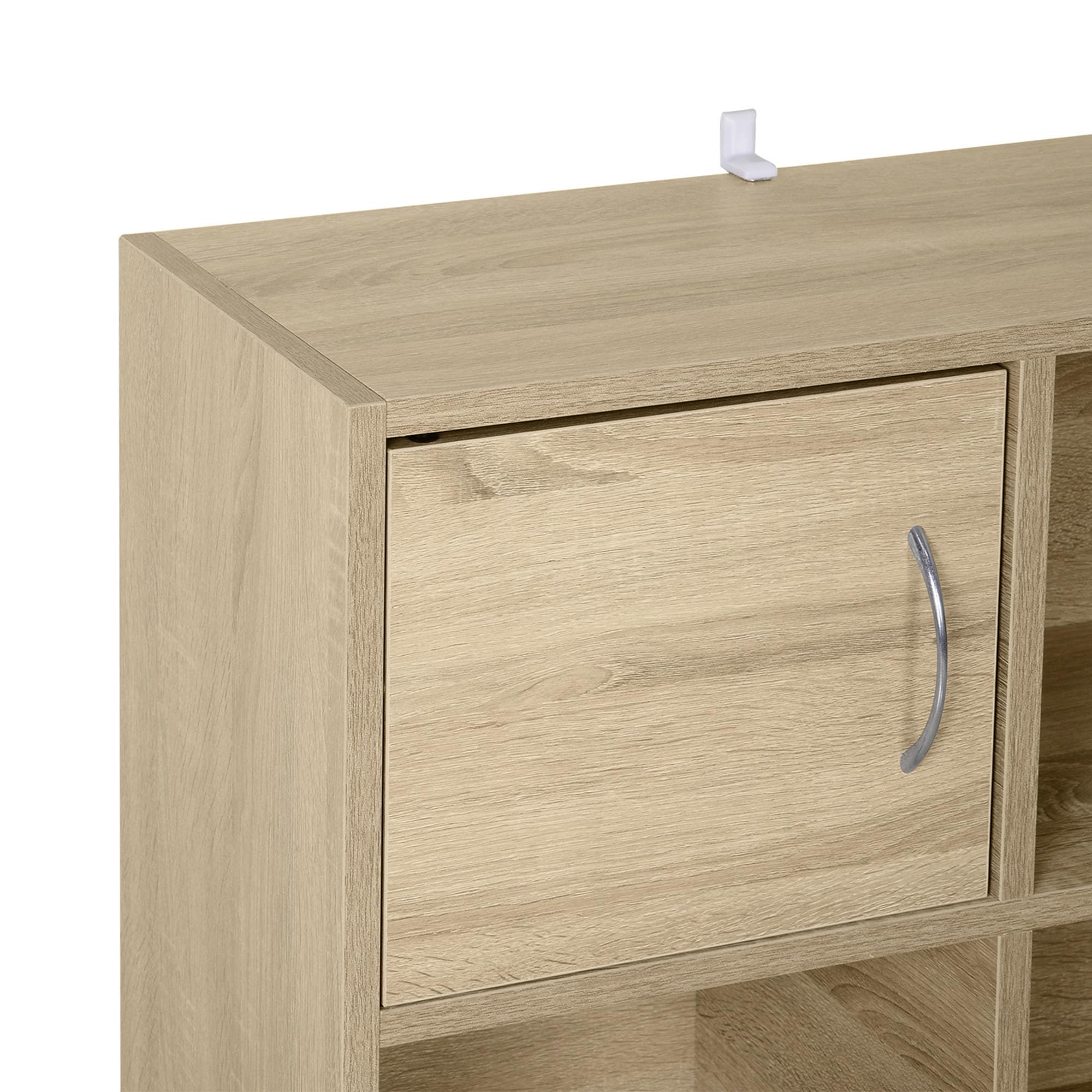 HOMCOM Libreria Scaffale in Legno con 3 Ripiani e 2 Ante, 61.5x29.5x80cm