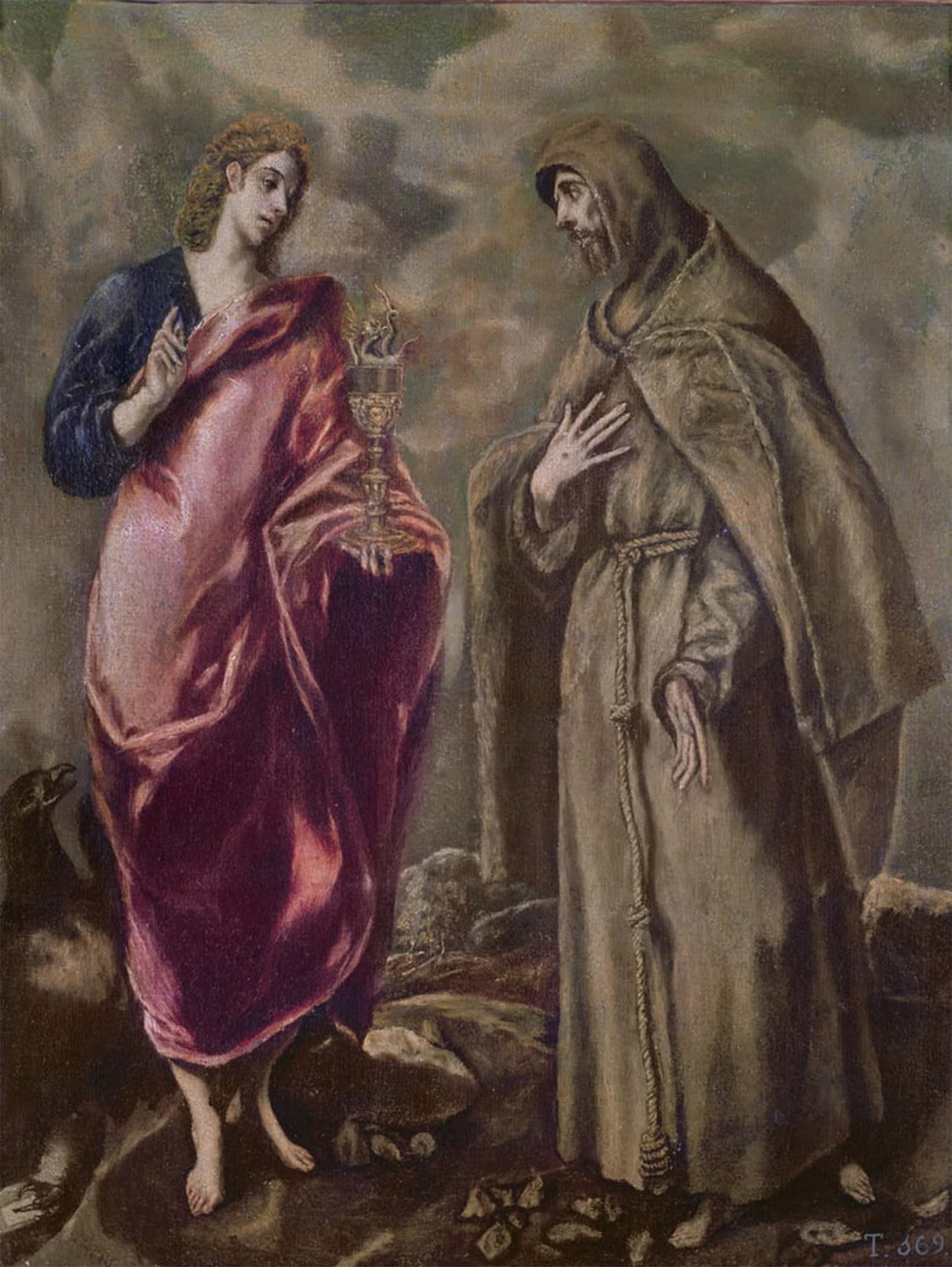 RZHRHJES Famous Painting Poster Art Canvas Print Retro Picture Saint John the Evangelist and Saint of Assisi by El Greco Poster Wall Art for Home Decor 60x90cm