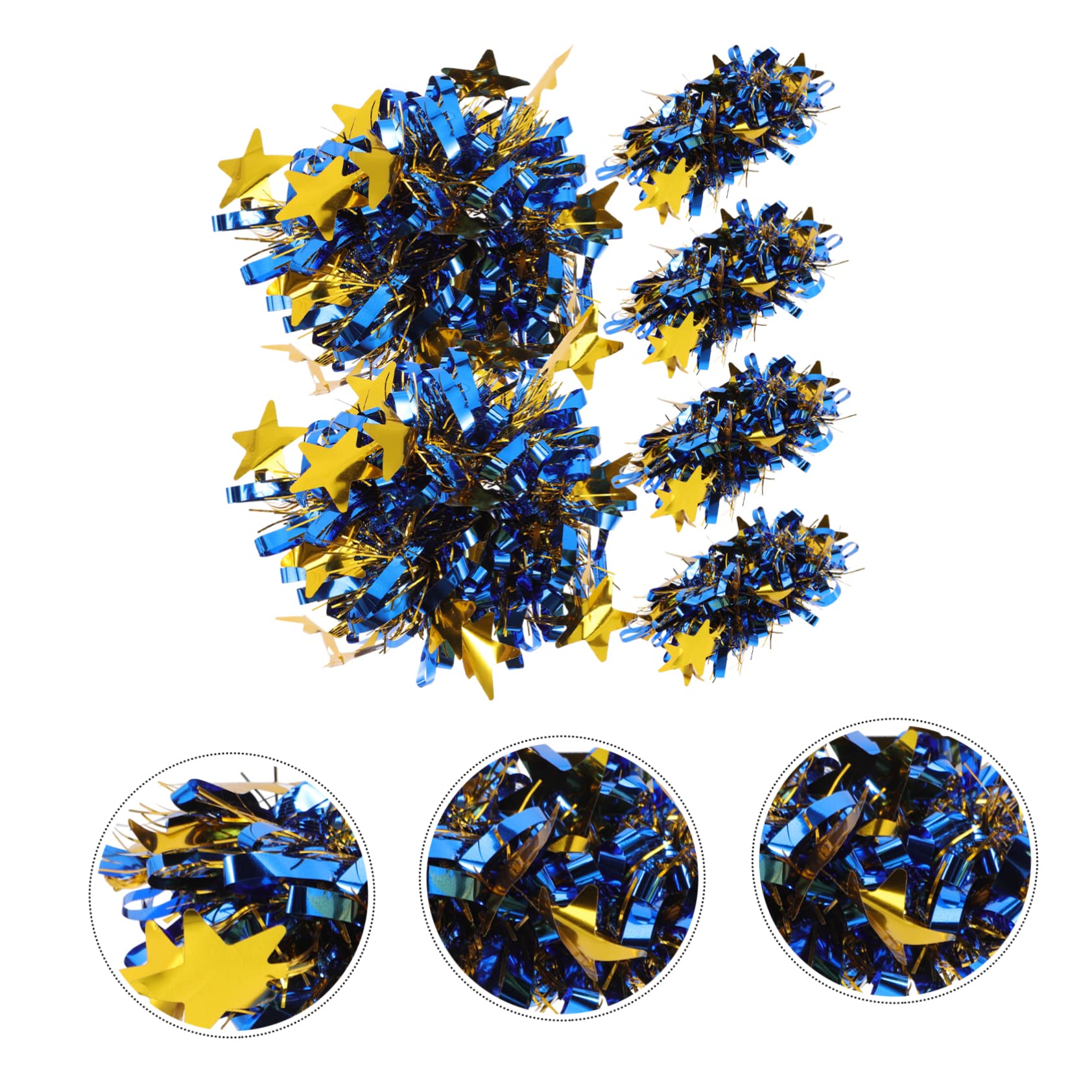 Sosoport 12pcs Cheerleading Pompoms Stretchy Bungee Band Eye-catching Metallic Foil Wrist Flowers for Dance Sports Events and