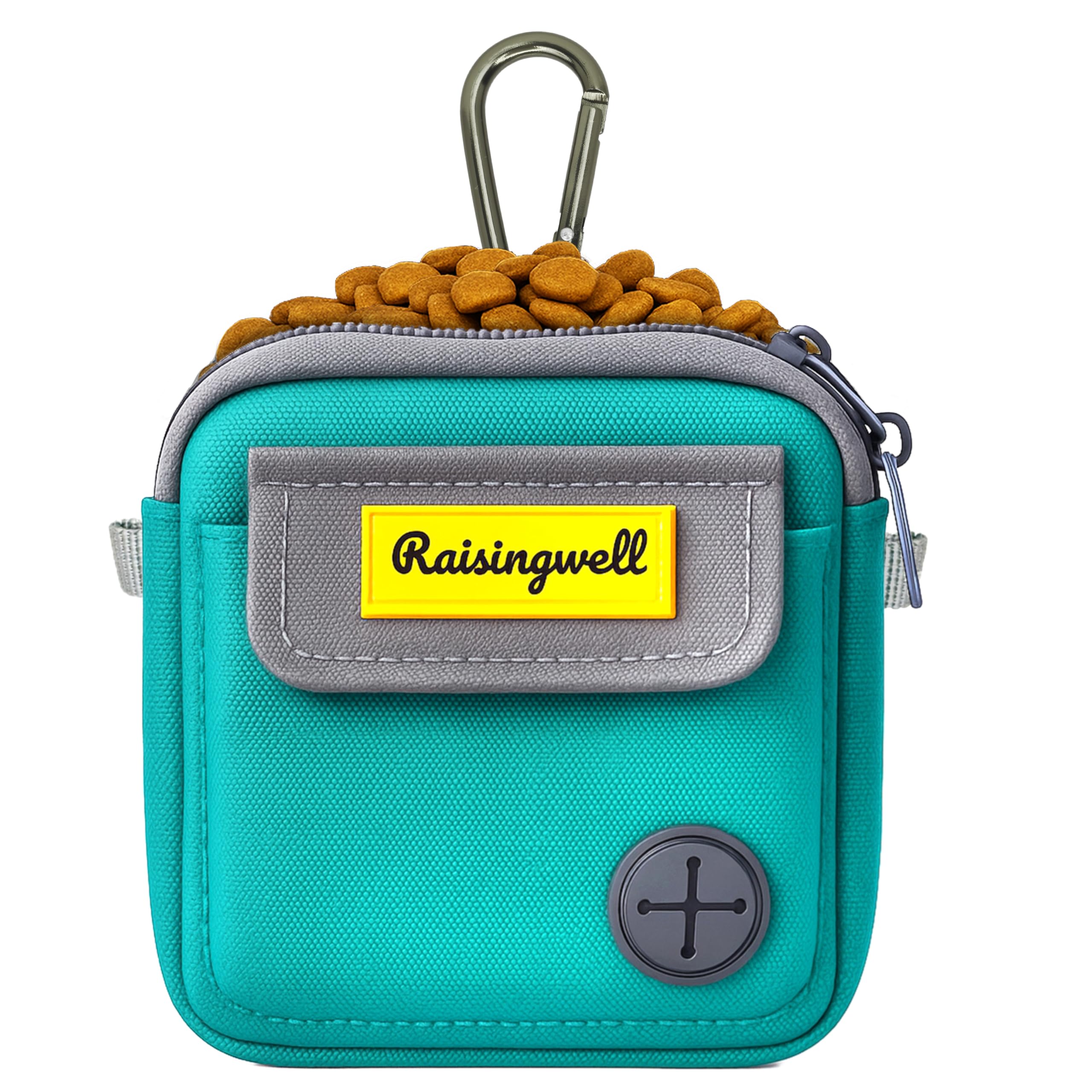 Raisingwell Dog Treat Pouch for Pet Walking and Training with Clicker Poop Bags and Three Bags Design Small Fanny Zipper Pack Holder for Puppy Snack