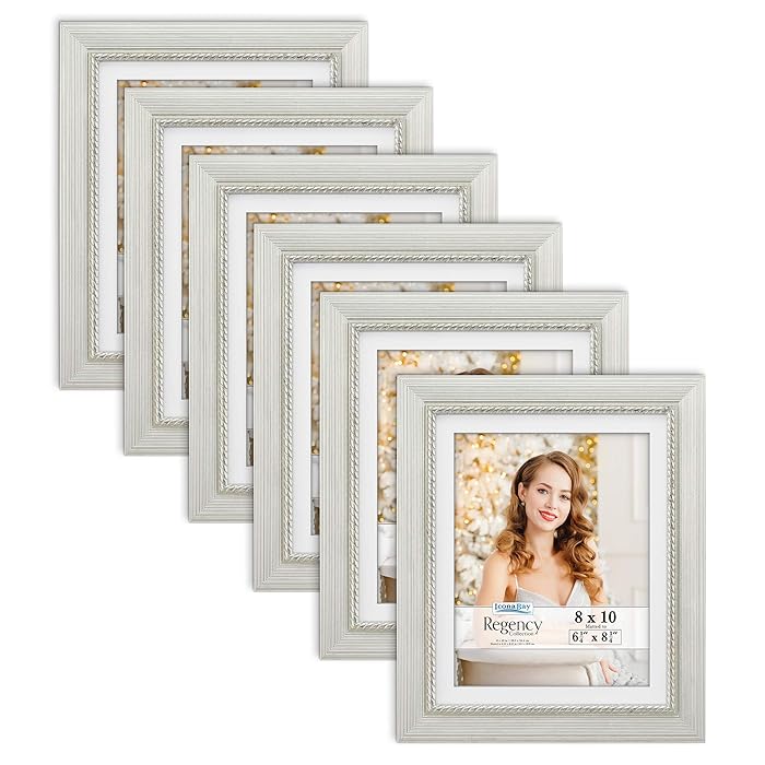 Buy Icona Bay 8x10 Picture Frames with Removable Mat (Silver, 6 Pack