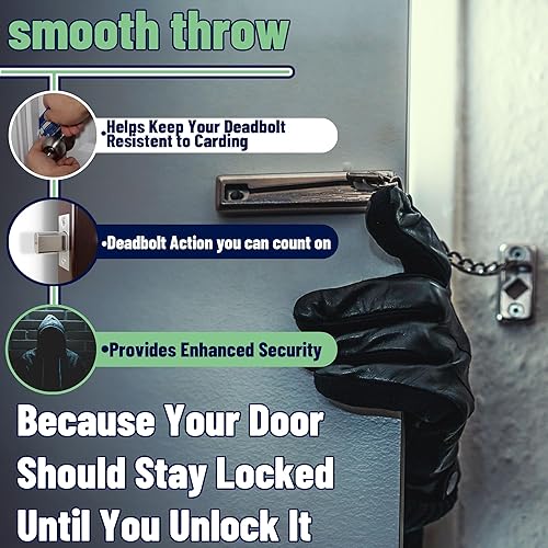 Miniatura 5 de Smooth Throw Placa de golpeo  Funciona con todos los cerrojos  Diseñado para cerraduras electrónicas  Placa de jamba ajustable  Más segura