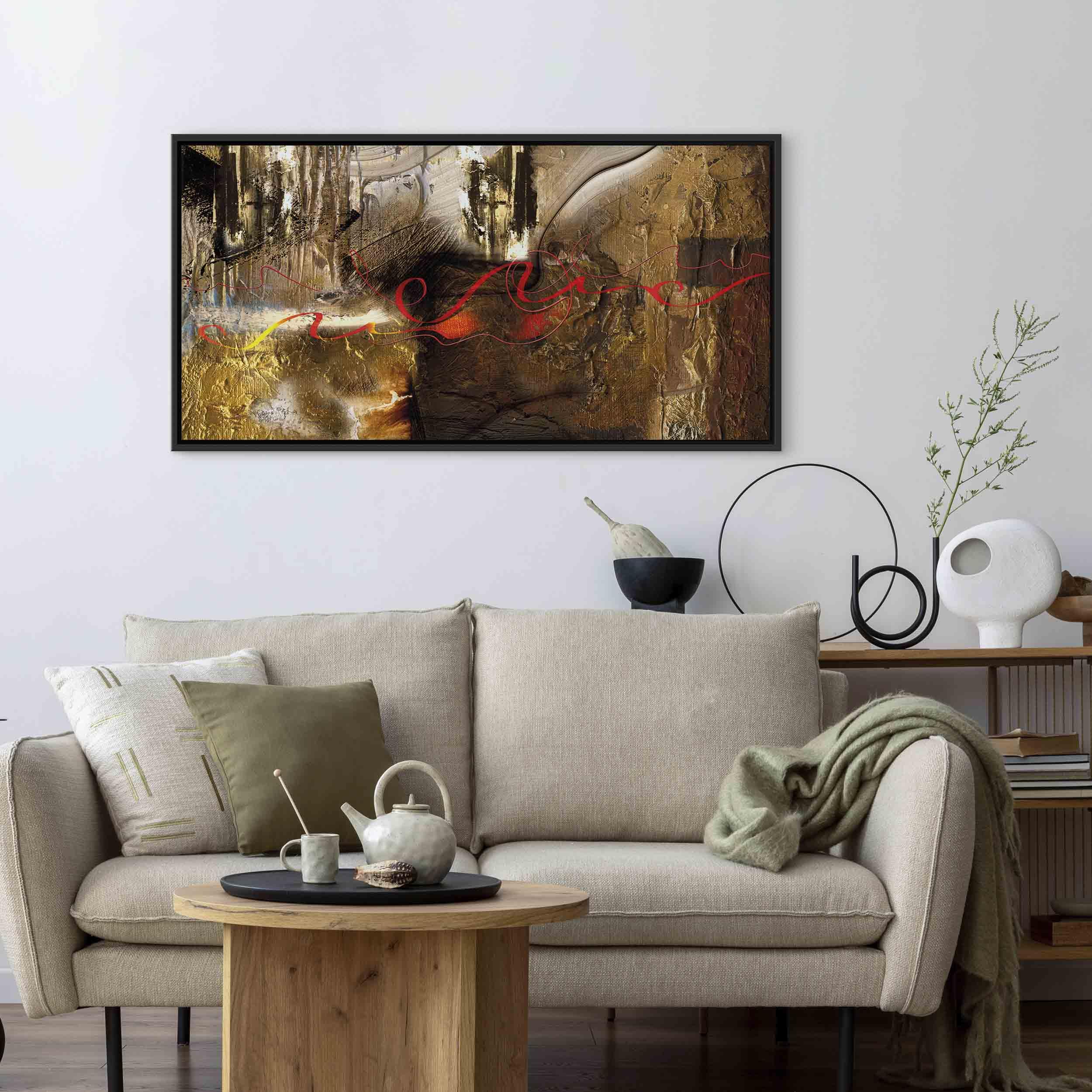 murando - Grand Tableau avec Cadre Chambre, Ombre Mystérieuse, 120x60 cm