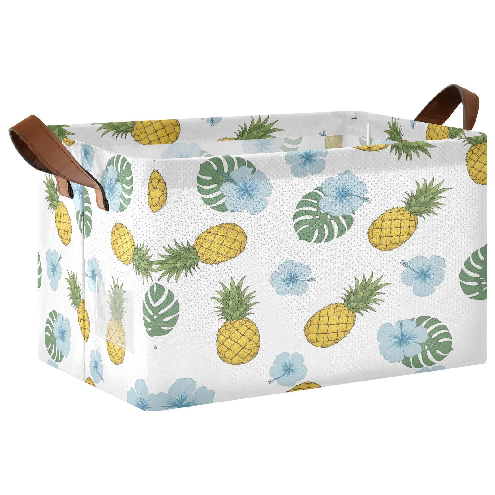 Cgiub Pineapple Storage Basket Waterproof Foldable Storage Bin Baby Laundry Basket Closet Organiser for Nursery Decor Home Organizing