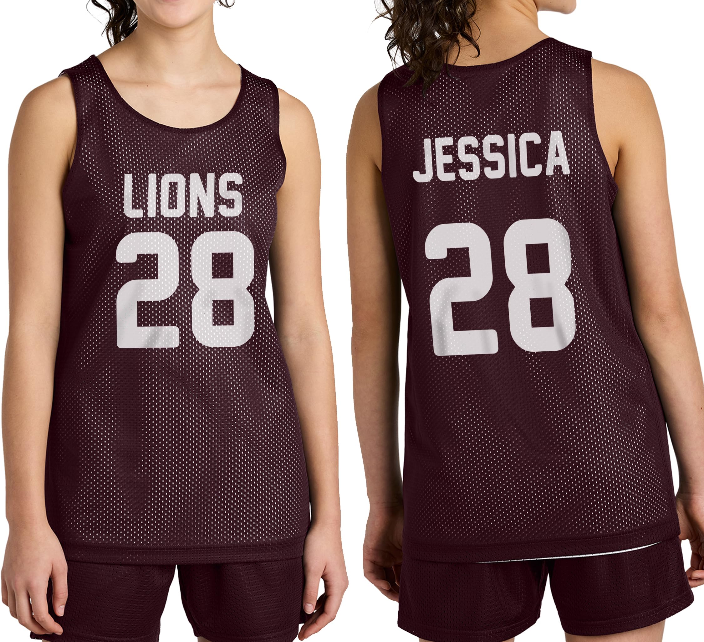 Custom Team Basketball Jersey with Your Custom Name and Number Youth Sports Tee Maroon