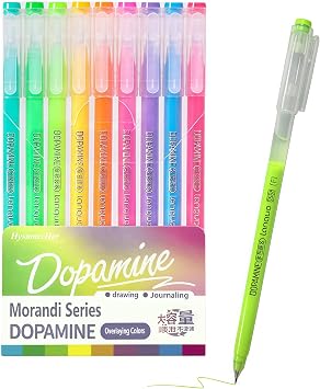 9 Colored Gel Pens Set, 0.6mm Fine Point for Black Paper & White Paper, Pens for Journaling, Adult Coloring Books, Bible, Drawing, Note Taking, Art & Journaling Supplies Dopamine