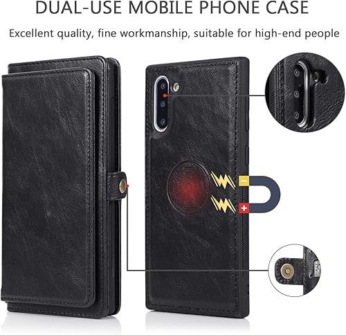 Miniatura 3 de Asuwish Funda de teléfono para Samsung Galaxy Note 10 Glaxay Note10 5G, funda desmontable con protector de pantalla de vidrio templado y