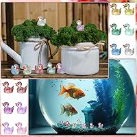 Vista 2 de Pinkunn 96 piezas de mini patos de resina con purpurina, pequeños patos para bricolaje, jardín, acuario, casa de muñecas, adorno para el hogar