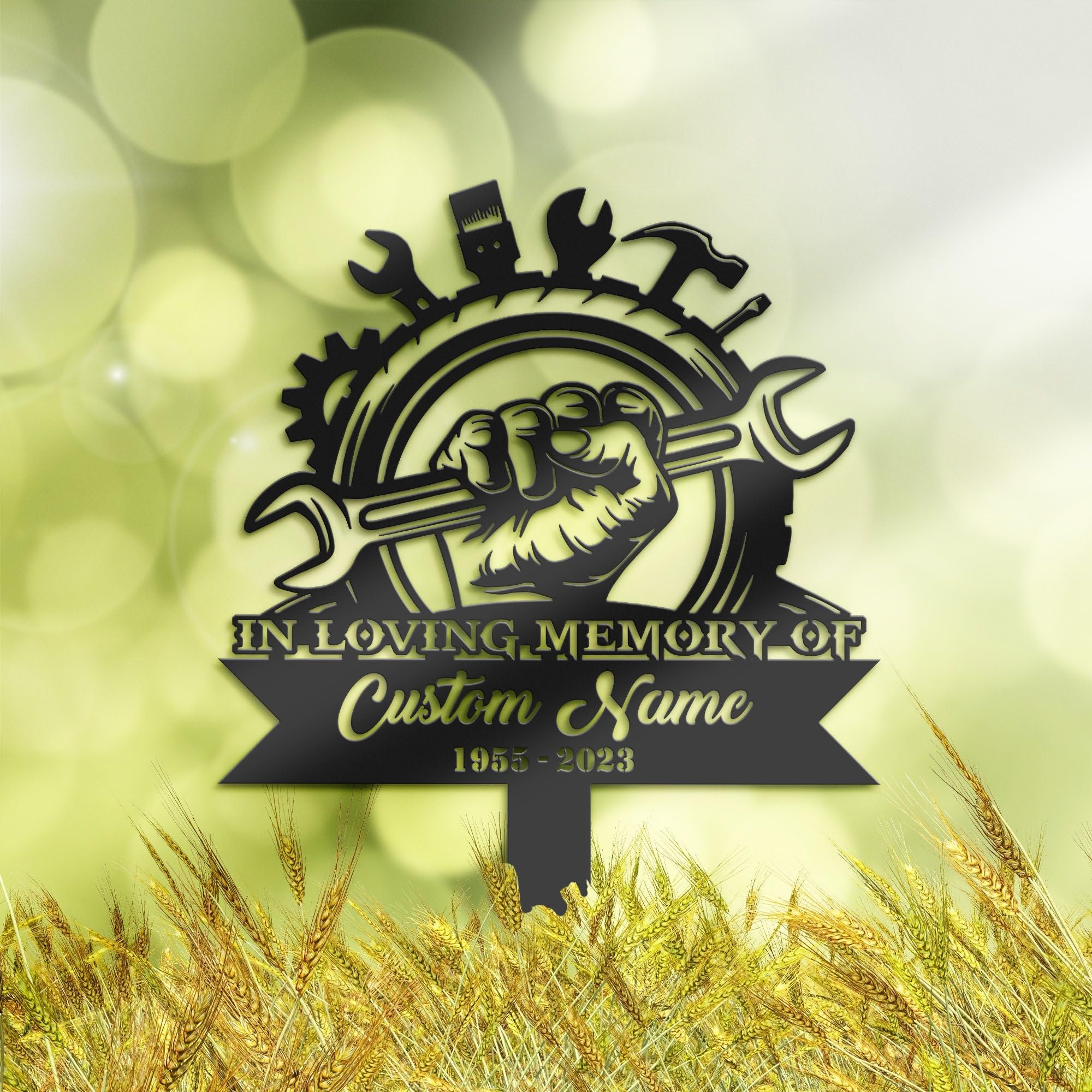 Personalised Mechanic Engineer Tools Memorial Stake, Cemetery Marker, Bereavement Gifts, Grave Decorations, Memorial Plaques, Sympathy Sign, Grave Marker, Remembrance Plaque
