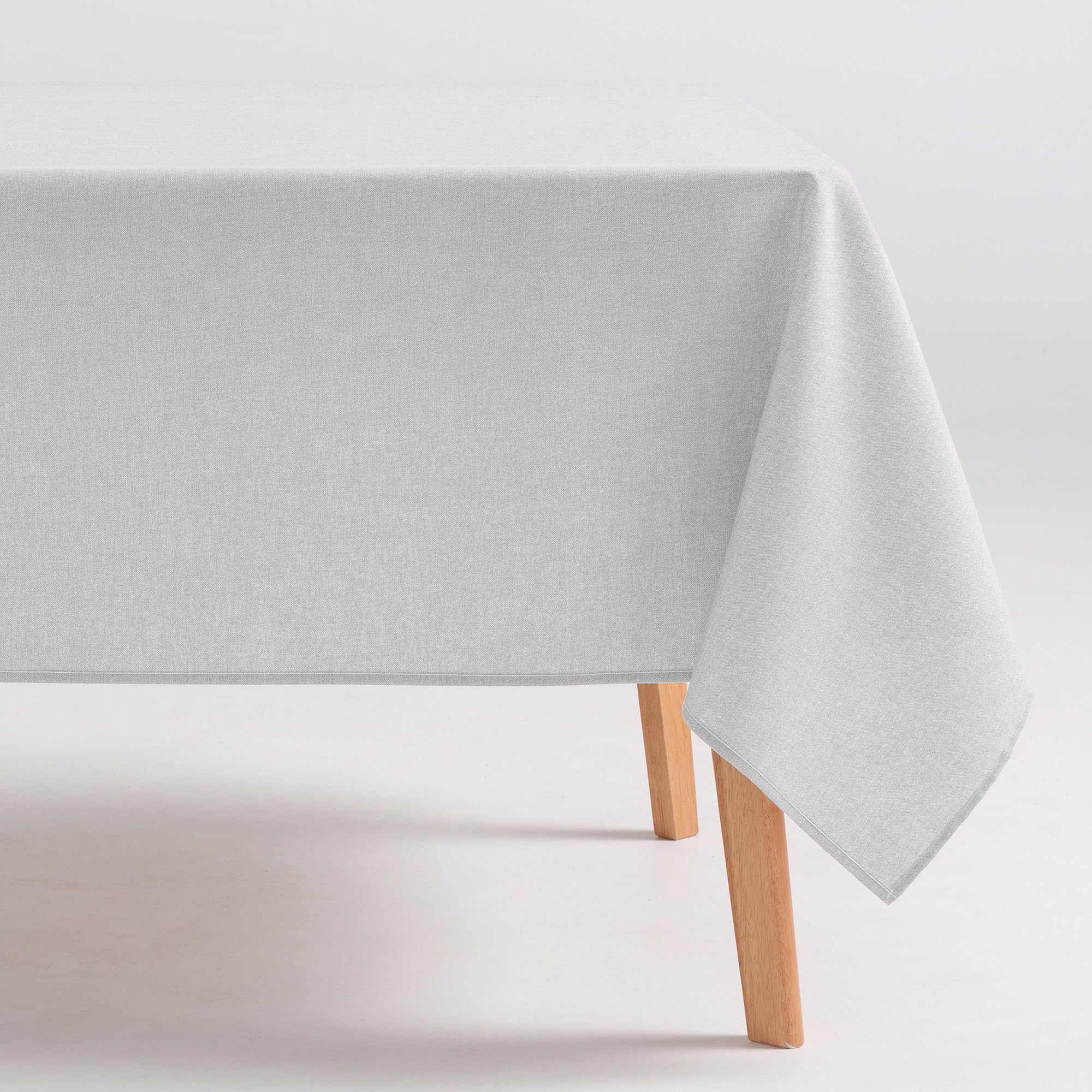 GAMUSI Mantel Antimanchas Liso Rectangular Tela algodón Impermeable 140x100 cm, Color Gris Claro