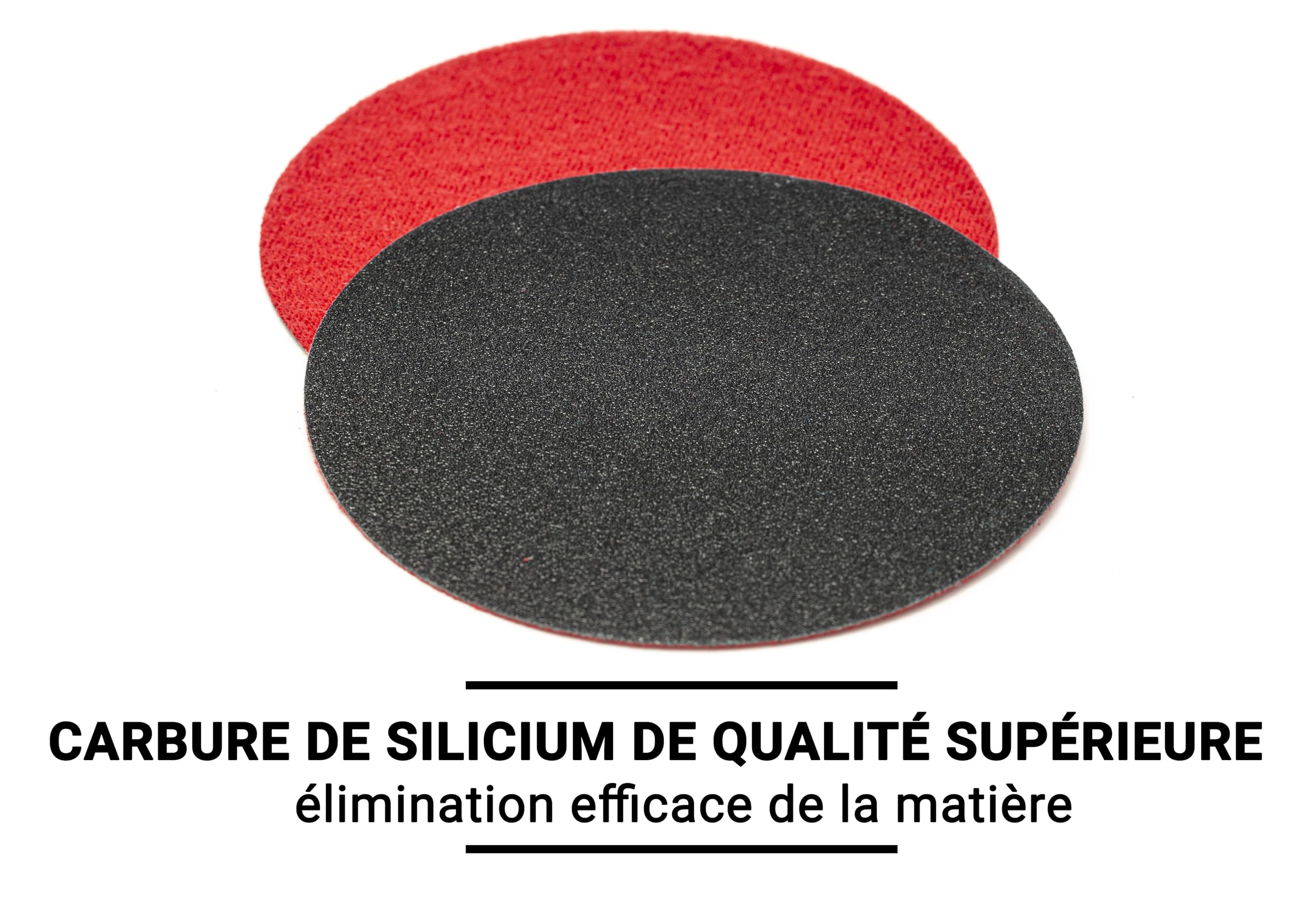 GLASS POLISH 13604 Disque abrasif en carbure de silicium, disques abrasifs humides et secs | Grain P220 | Ø150mm | Paquet de 50 disques