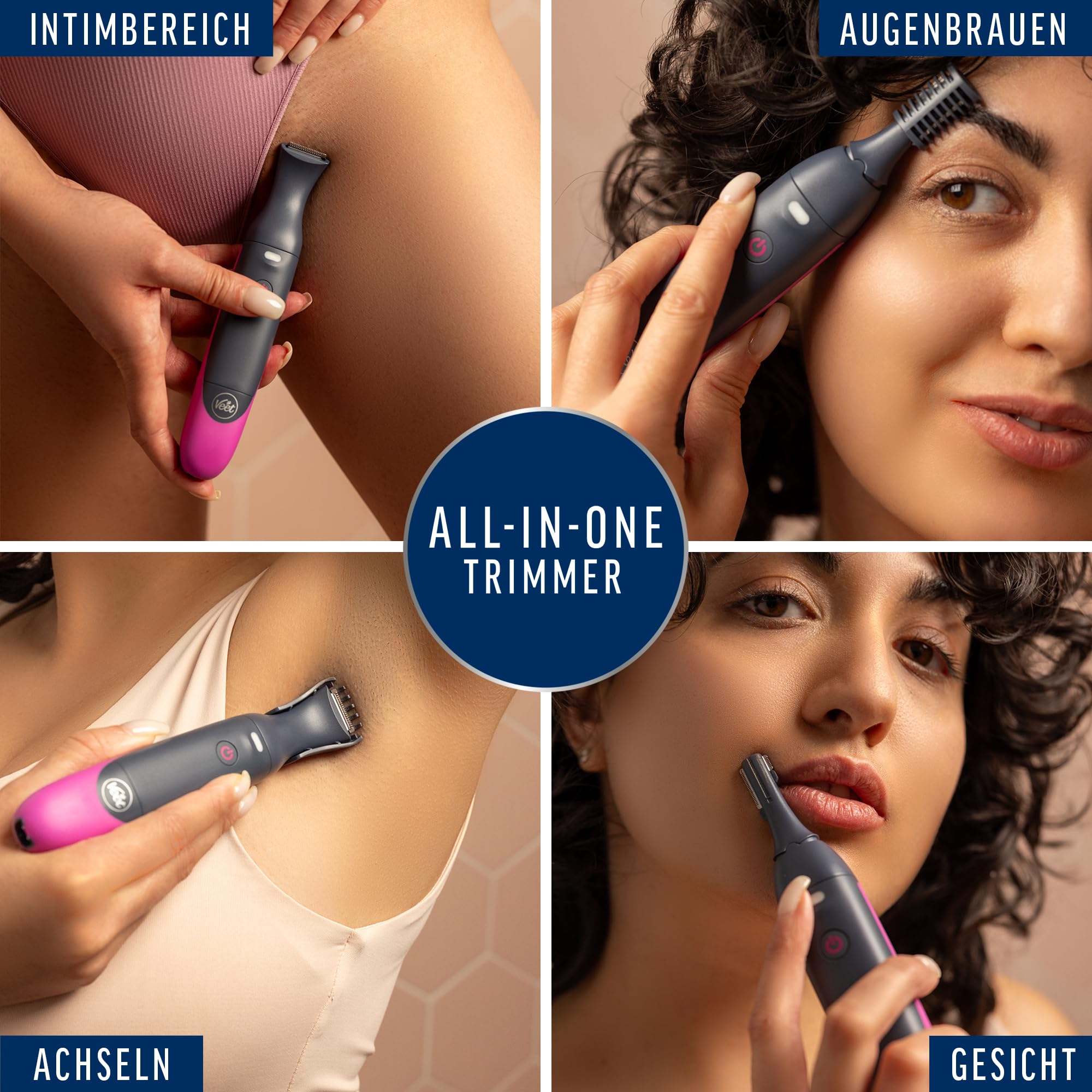 Veet Intimtrimmer Duo-Set für Männer & Frauen – 1x Veet Men Intimate Trimmer + 1x Expert Damen Trimmer – Intimrasierer & Körperhaartrimmer – Wasserfest