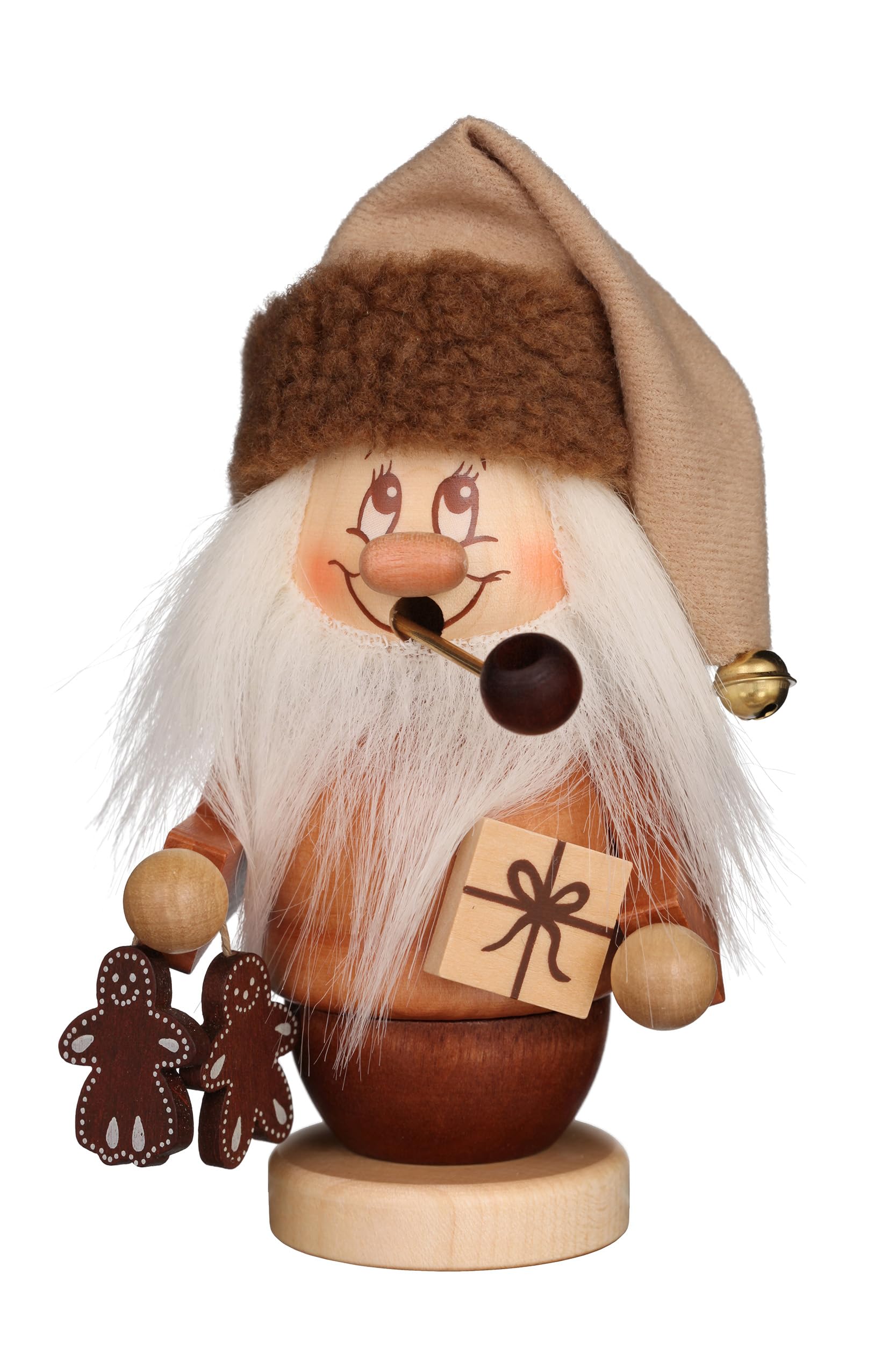 Unbekannt Chr. Ulbricht Räuchermann Miniwichtel Weihnachtsmann mit Päckchen 14cm