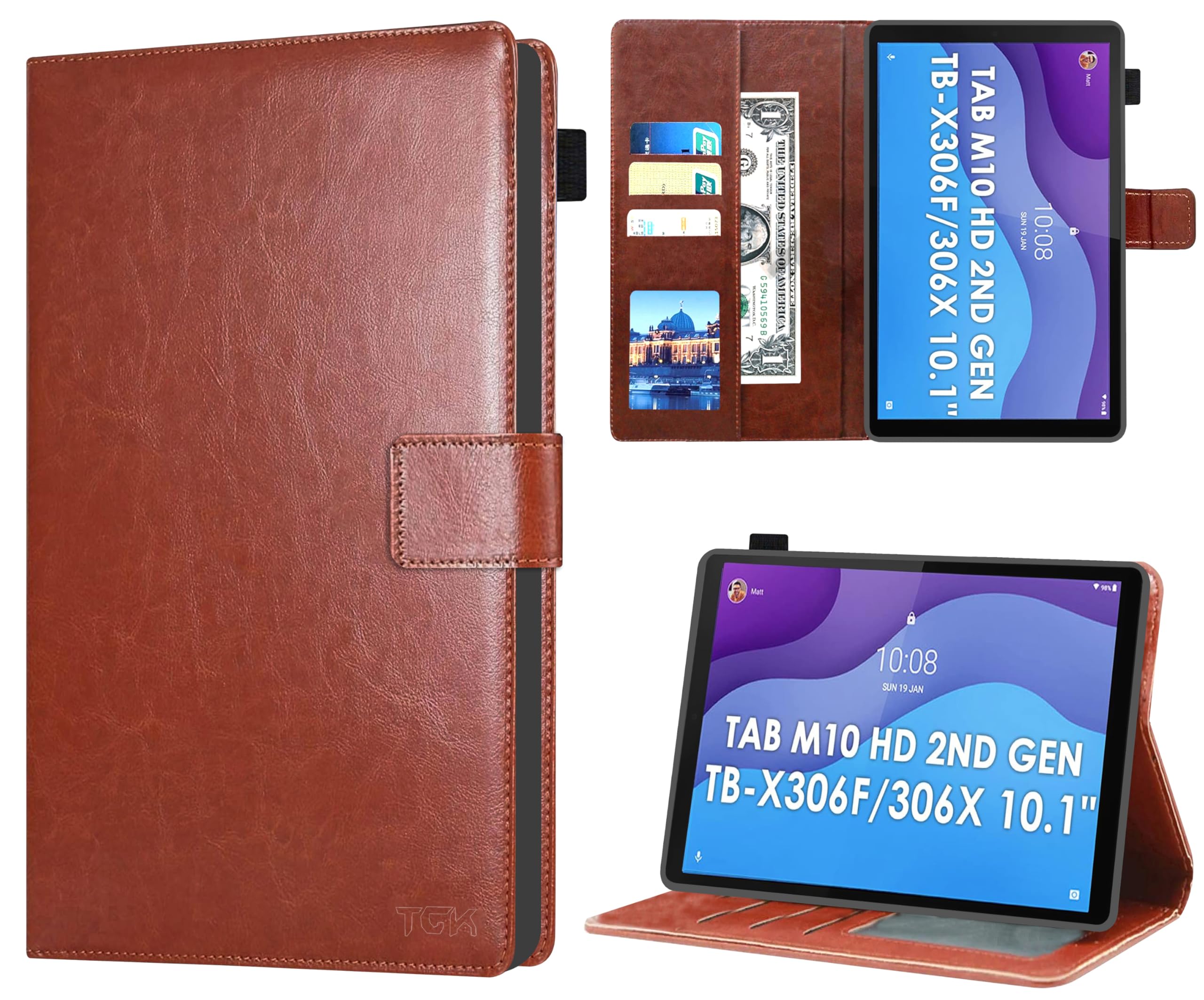 TGK Multi Protective Wallet Leather Flip Stand Case Cover for Lenovo Tab M10 HD 2nd Gen TB-X306X / Smart Tab M10 HD 2nd Gen TB-X306F, Brown (B08W58GHR3) Amazon Price History, Amazon Price Tracker