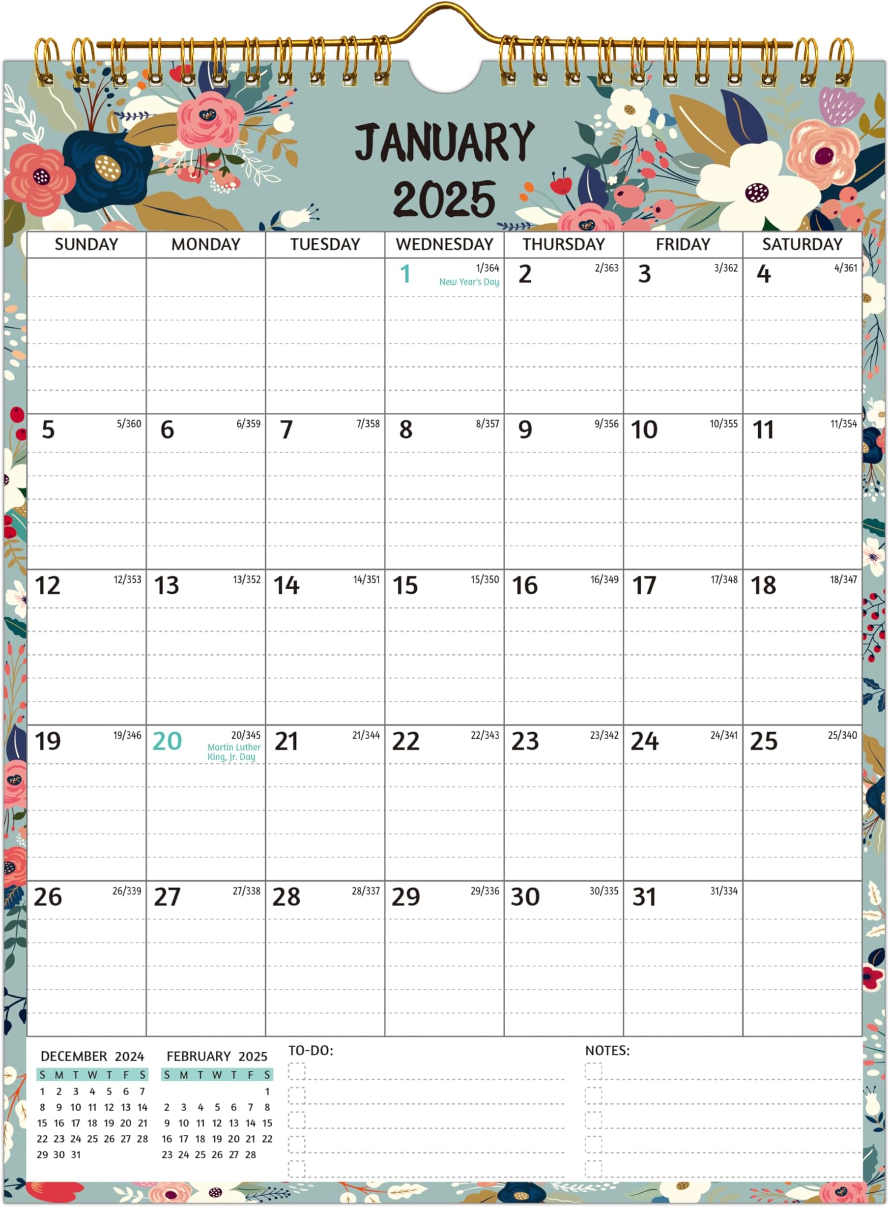Wall Calendar 2025-2026 โ 2 Year Calendar 2025-2026, 8.5 x 11 In, Jan 2025 - Dec 2026, 2025 Calendar 24 Months, Small Monthly Calendar 2025 Vertical, Ruled Blocks, Thick Paper, Holidays, To-do ๏ผ Notes