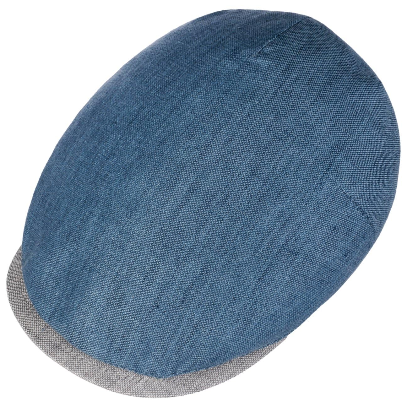 Lierys Twotone Contrast Linen Flat Cap Men Blue 7