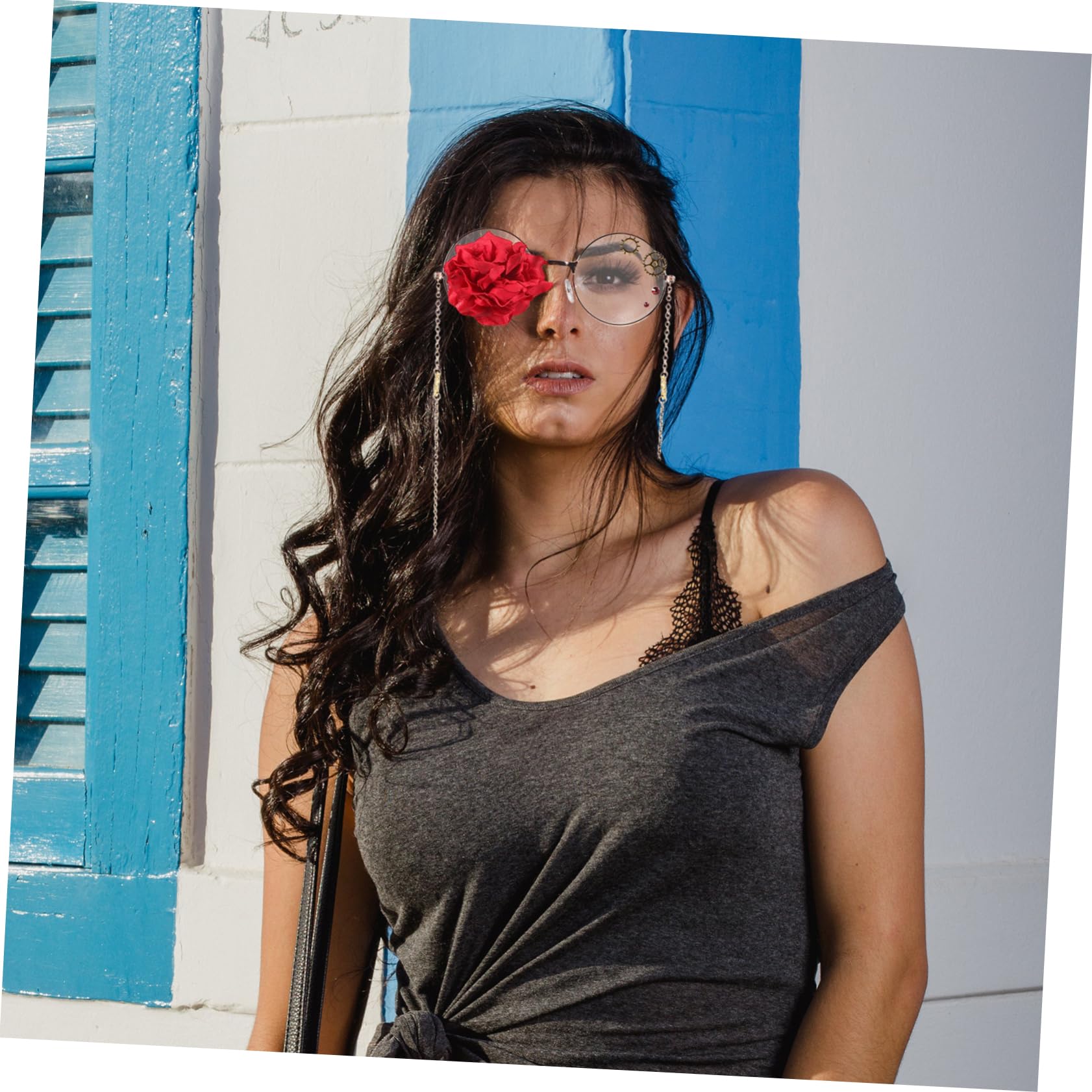 PartyKindom Punk Style Glasses Frame Lolita Glasses Vintage Decor Halloween Party Supplies Lightweight Steam Punk Eyewear