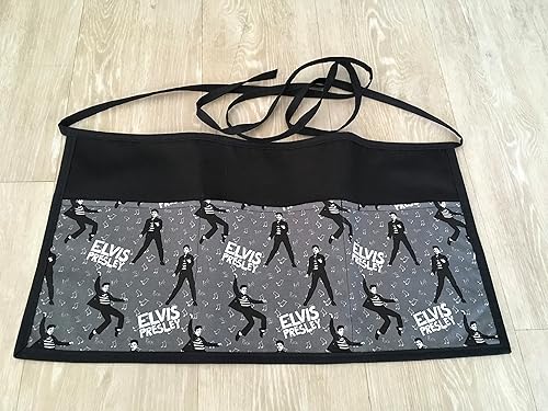 Miniatura 3 de Waitresswaiter or Server Elvis apron 3 pocketsBlack apron kitchen cookingcrafts and restaurants Handmade Janets Aprons click here and scroll down to