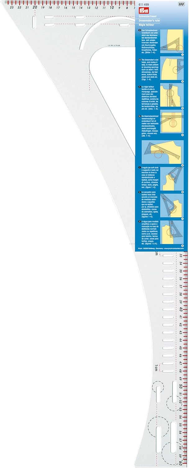 Prym Dressmaker's Ruler, 20 x 24.5 x 0.16 cm