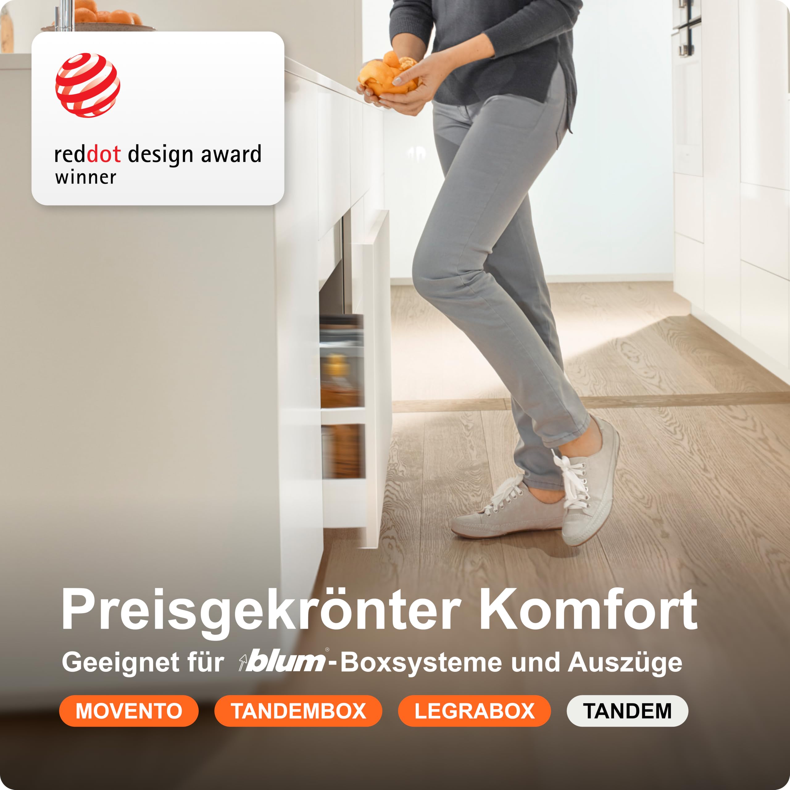 blum SERVO-DRIVE uno Set | Elektrischer Türöffner für grifflose Küche | Öffnet Auszüge elektrisch auf Fingerdruck | Ideal für Abfallauszüge | Mit Anlehnschutz | Inkl. Netzteil, einfache Montage