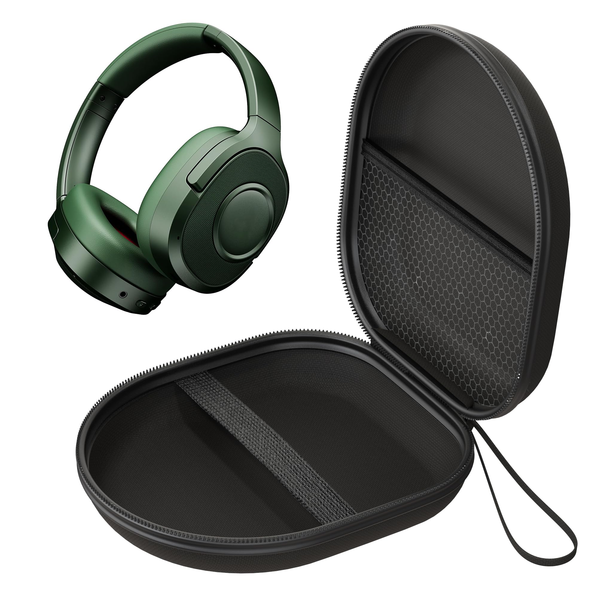 Sounce Headphone Case Compatible with Boat Rockerz Plus 550 ANC | Portable Carrying Case Cover | Hard EVA Shell Travel Storage Case with Shockproof, Waterproof, and Premium Protective Cover – (Black)-image-9